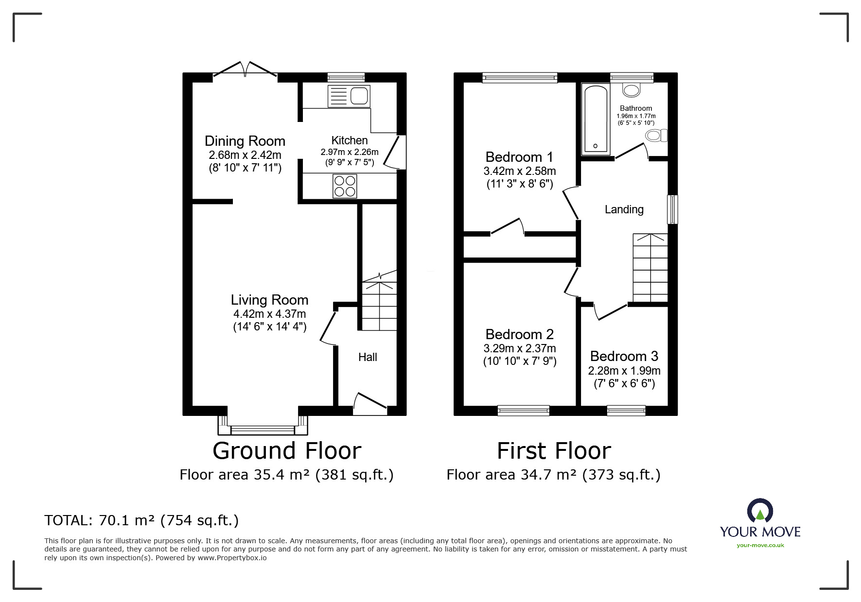 Floorplan of 3 bedroom Link Detached House to rent, Windsor Close, Sudbrooke, Lincolnshire, LN2