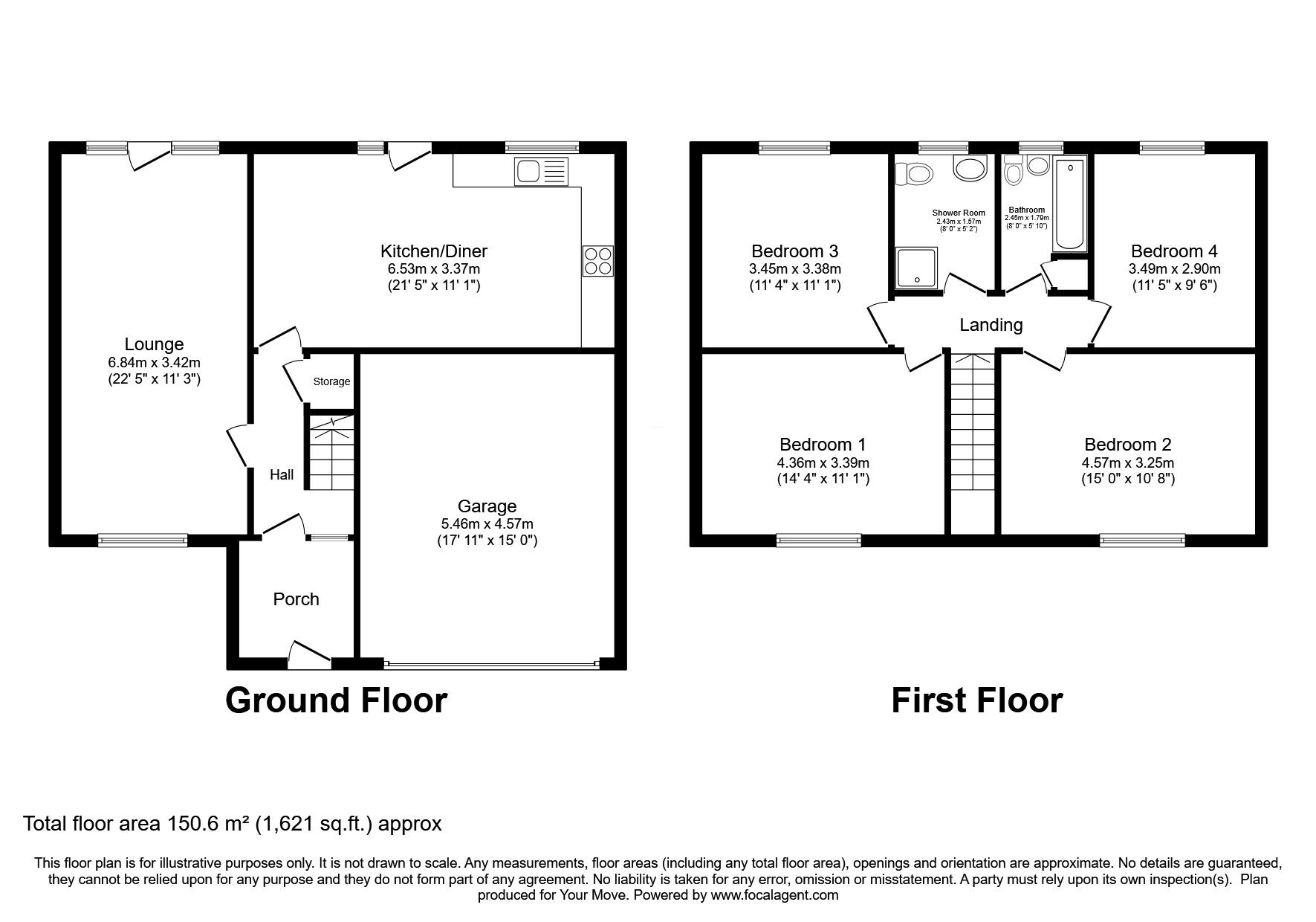 Floorplan of 4 bedroom Detached House for sale, Long Leys Road, Lincoln, Lincolnshire, LN1