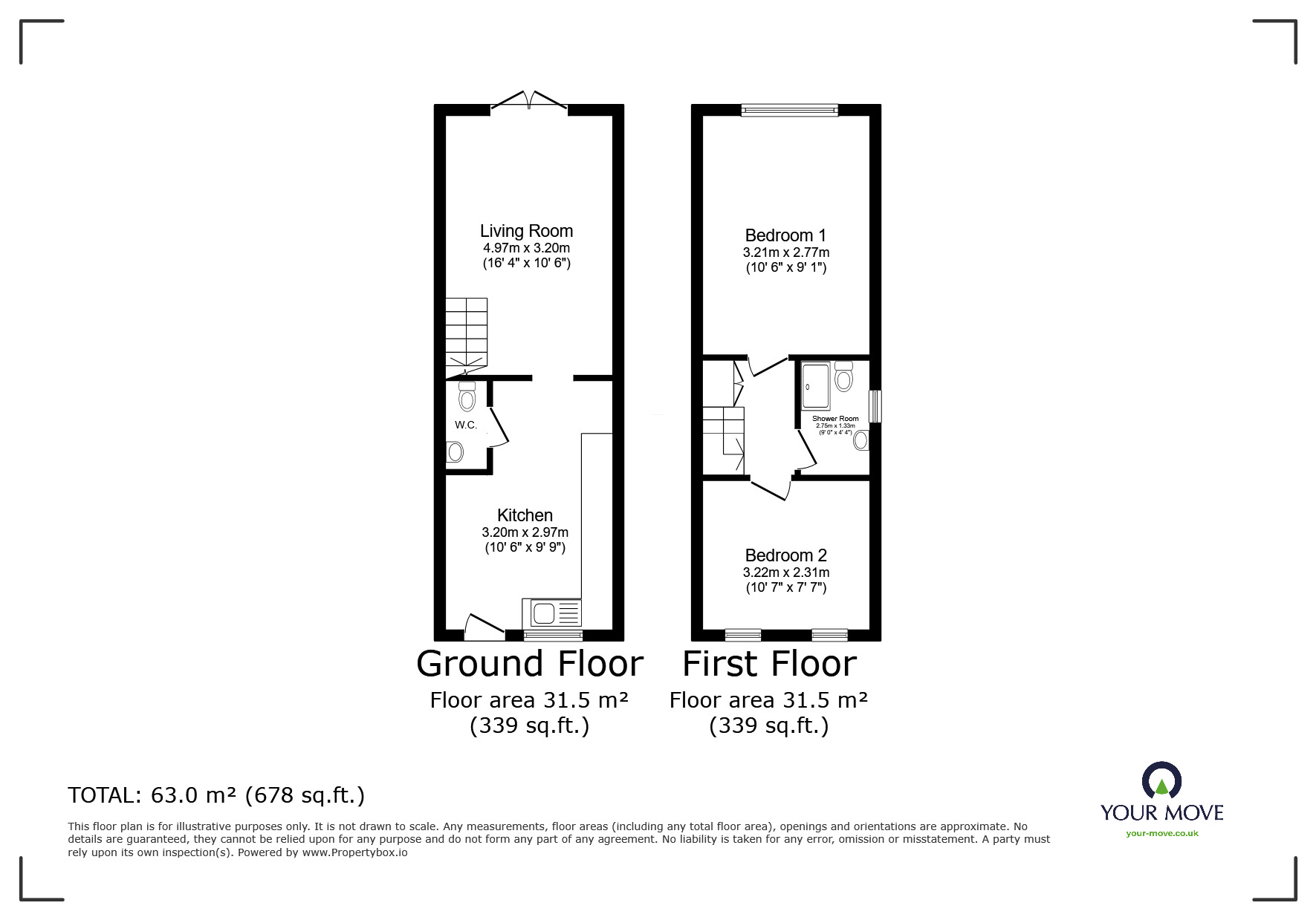 Floorplan of 2 bedroom Semi Detached House for sale, Thomas Kitching Way, Bardney, Lincolnshire, LN3