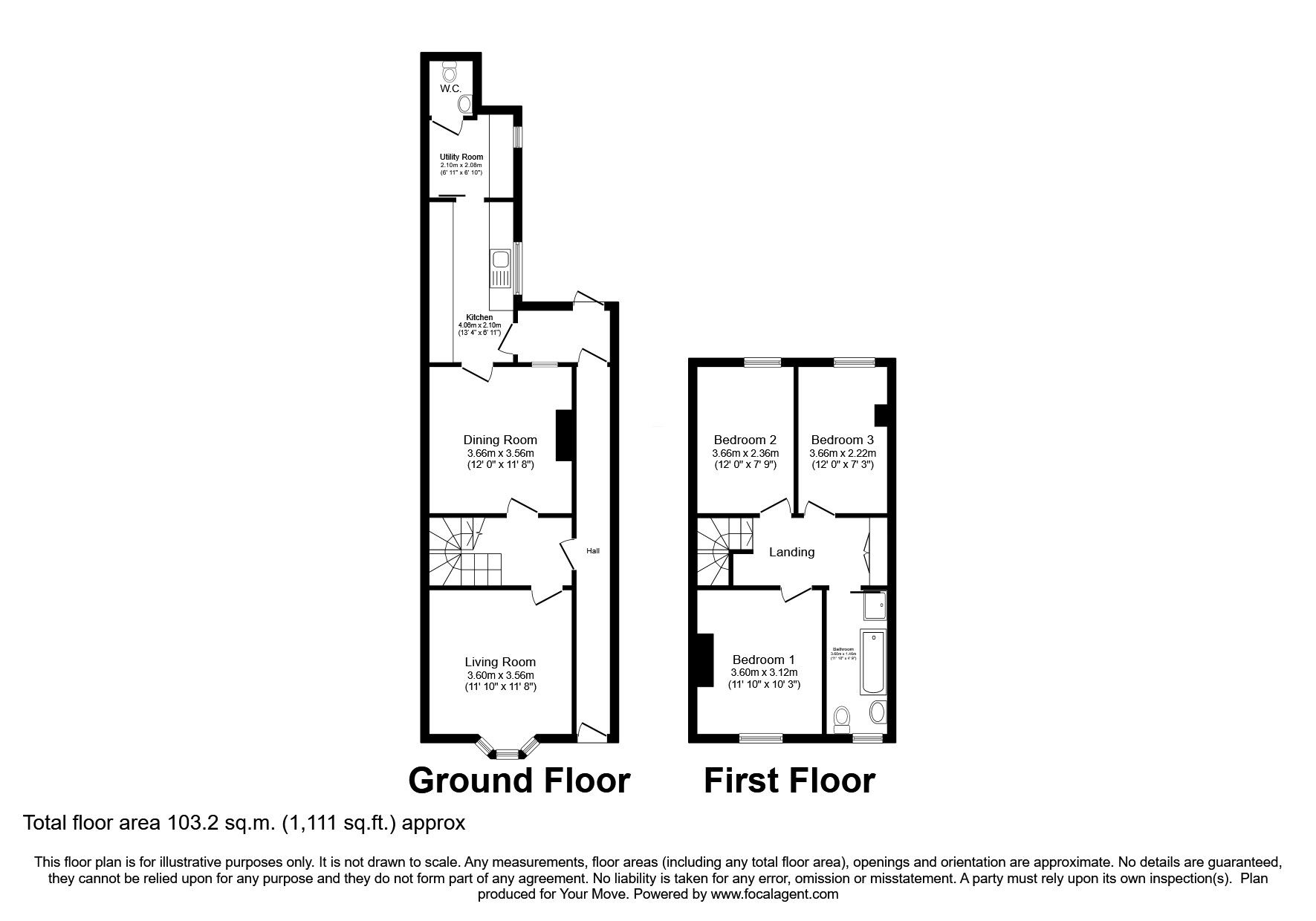 Floorplan of 3 bedroom Mid Terrace House for sale, Foster Street, Lincoln, Lincolnshire, LN5