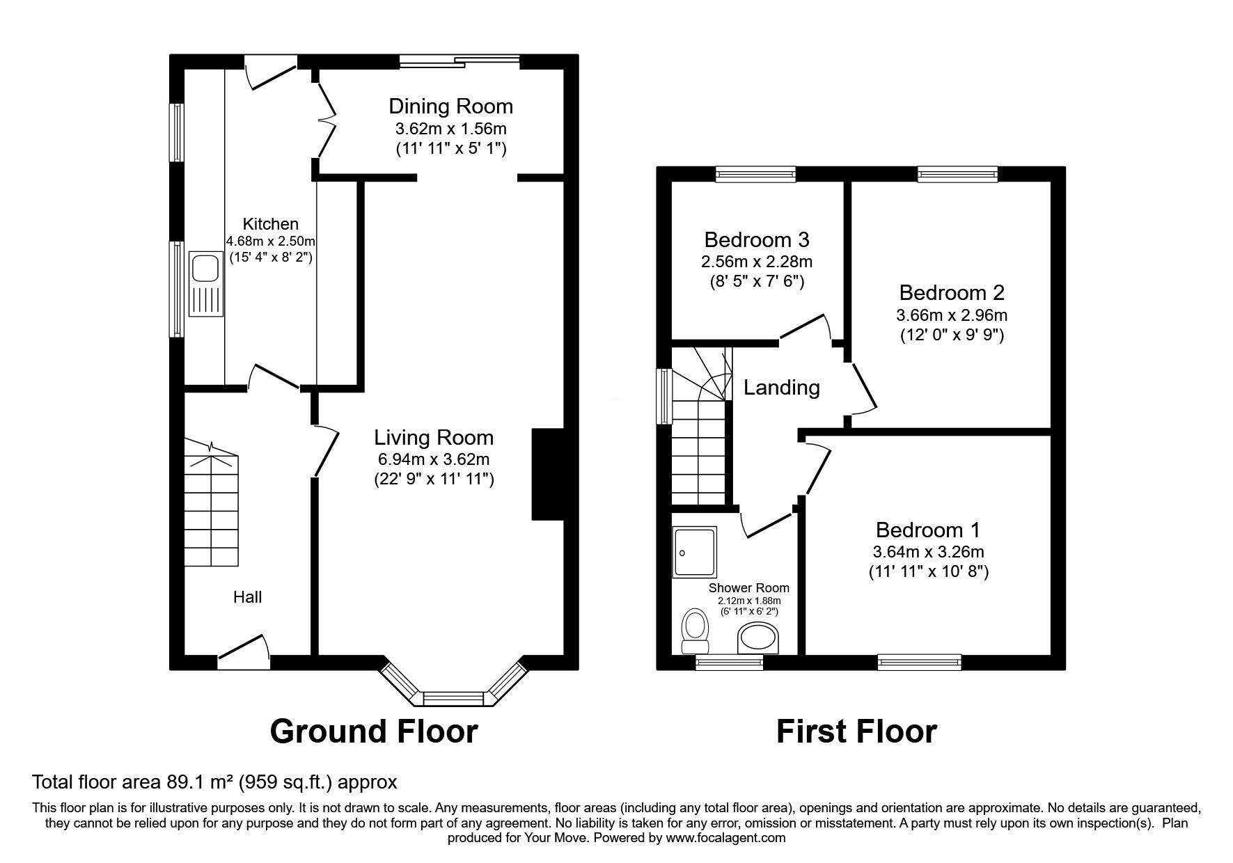 Floorplan of 3 bedroom Semi Detached House for sale, Park Avenue, Lincoln, Lincolnshire, LN6