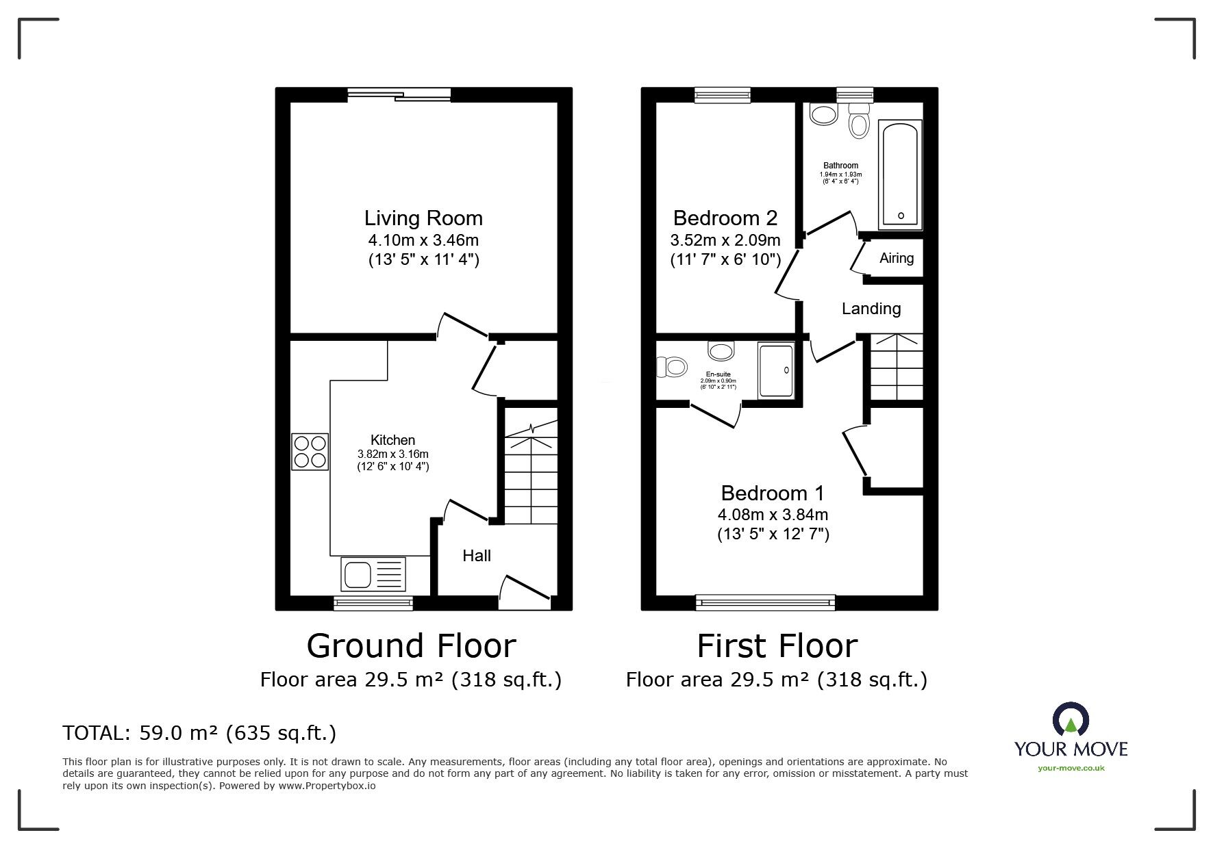 Floorplan of 2 bedroom Mid Terrace House to rent, Monson Street, Lincoln, Lincolnshire, LN5