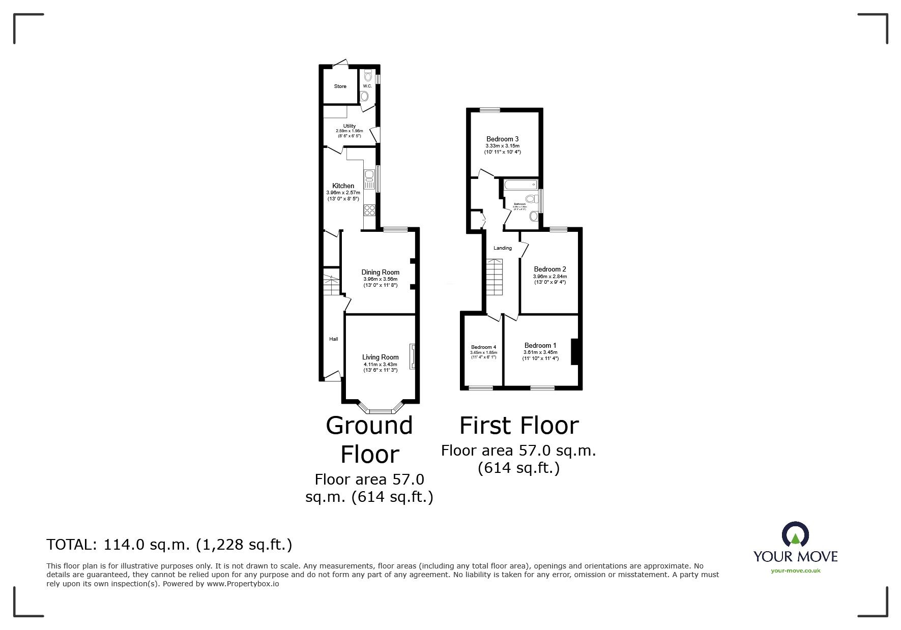 Floorplan of 4 bedroom Mid Terrace House for sale, Prior Street, Lincoln, Lincolnshire, LN5