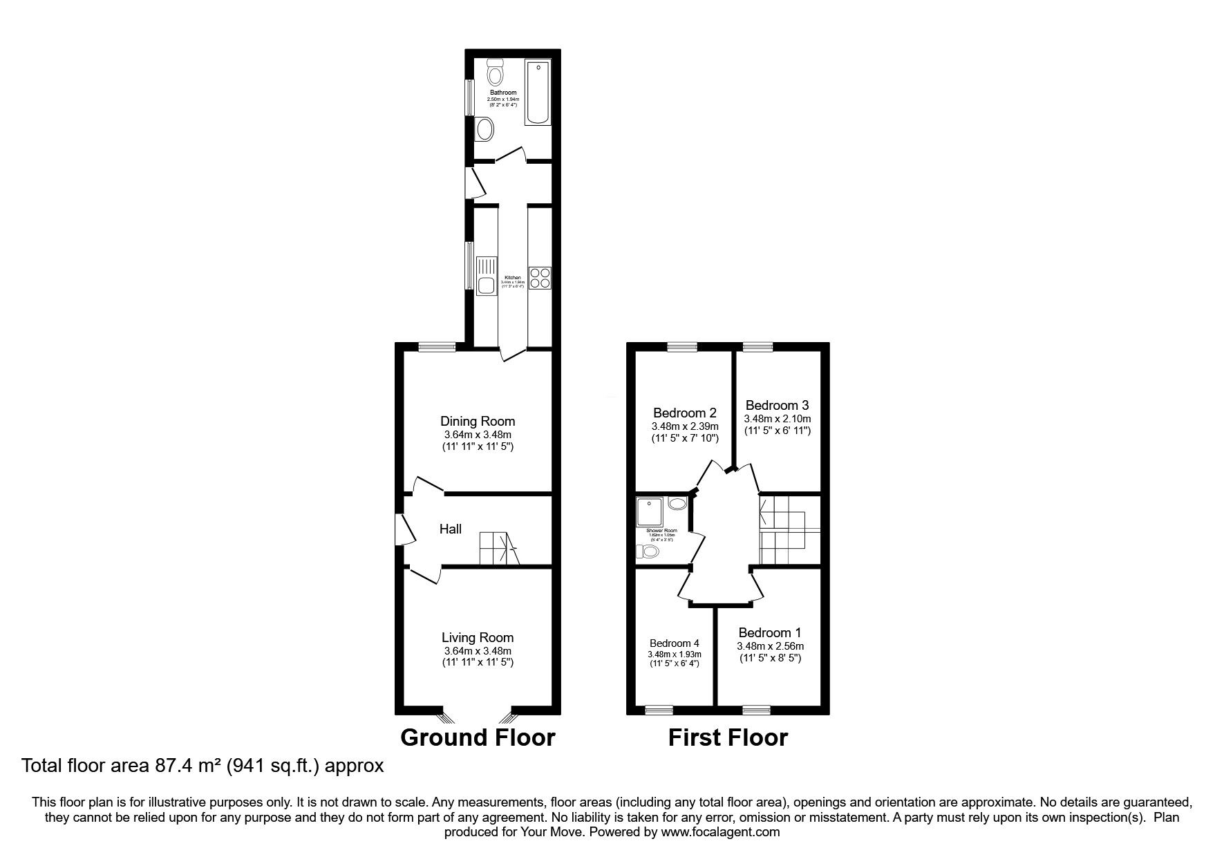 Floorplan of 4 bedroom Mid Terrace House for sale, Vernon Street, Lincoln, Lincolnshire, LN5