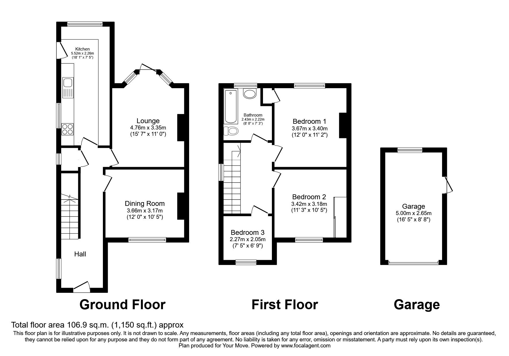 Floorplan of 3 bedroom Semi Detached House for sale, Hartsholme Drive, Lincoln, Lincolnshire, LN6