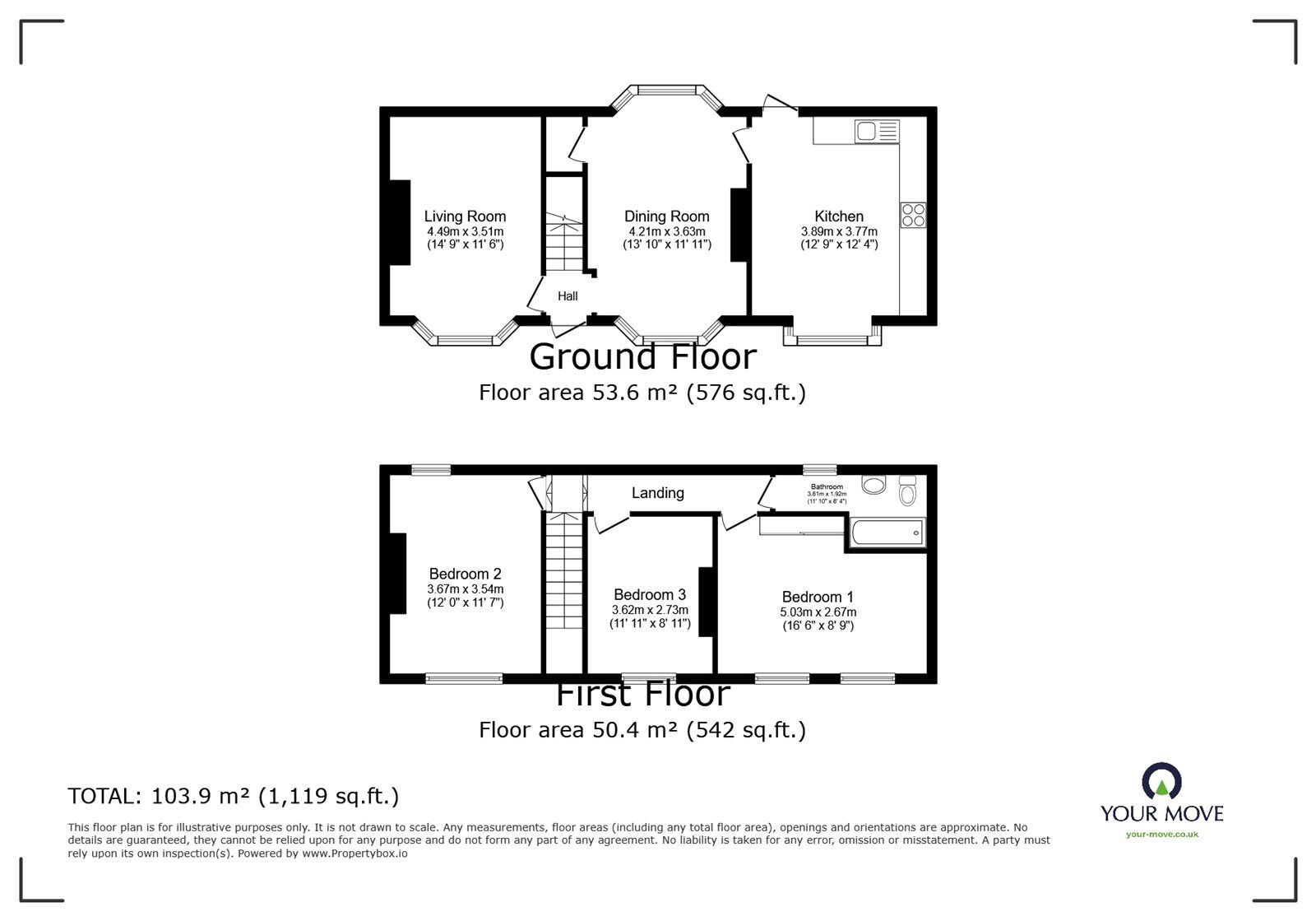 Floorplan of 3 bedroom End Terrace House for sale, Winn Street, Lincoln, Lincolnshire, LN2