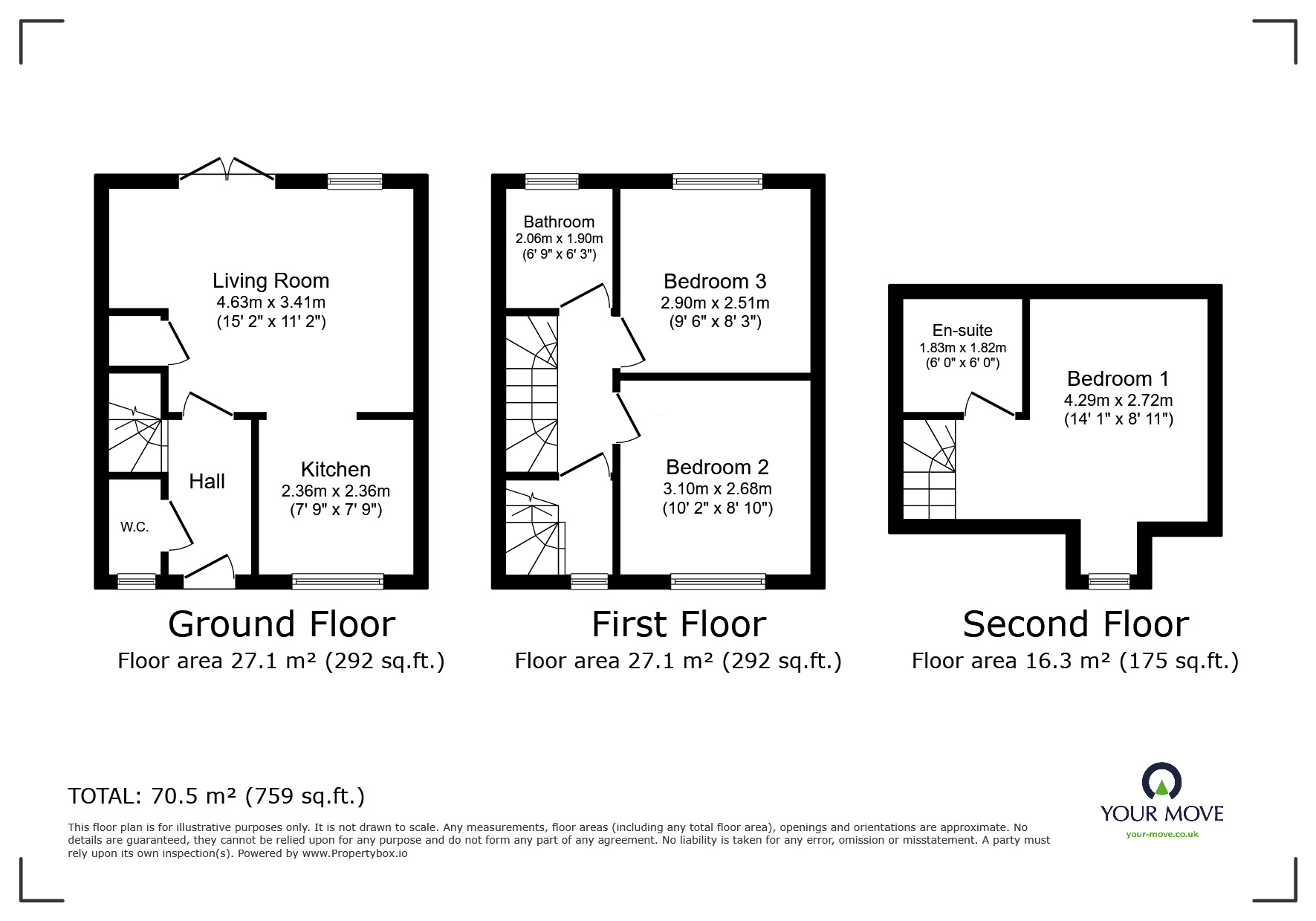 Floorplan of 3 bedroom End Terrace House for sale, Kingsdown Road, Lincoln, Lincolnshire, LN6