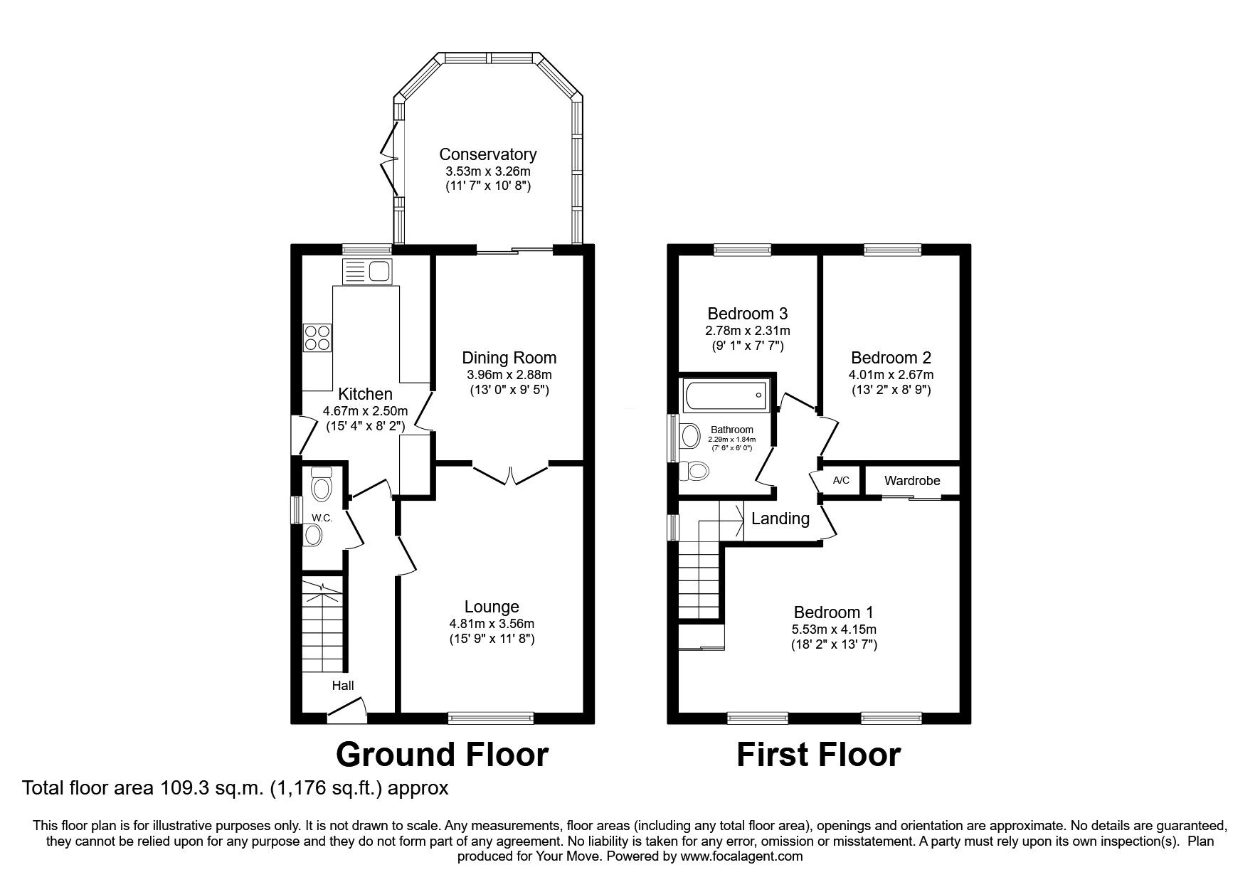 Floorplan of 3 bedroom Detached House for sale, Jacobean Road, Lincoln, Lincolnshire, LN6