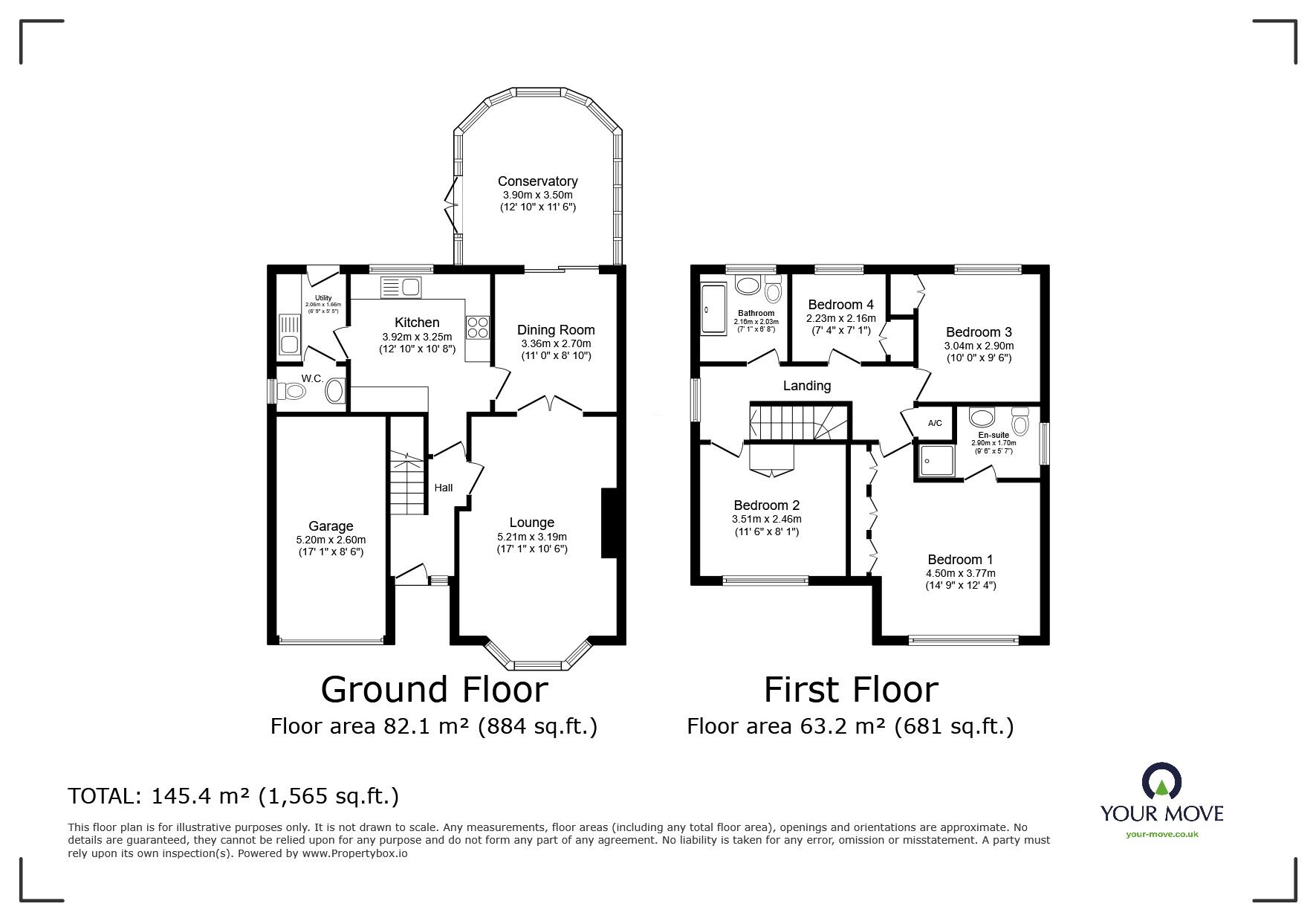 Floorplan of 4 bedroom Detached House for sale, Ridge Close, Welton, Lincolnshire, LN2