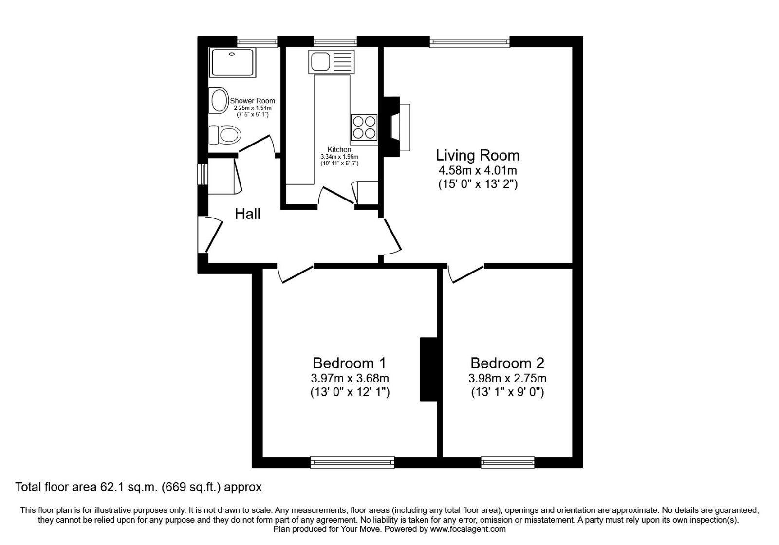 Floorplan of 2 bedroom  Flat to rent, Riddochhill Crescent, Blackburn, West Lothian, EH47