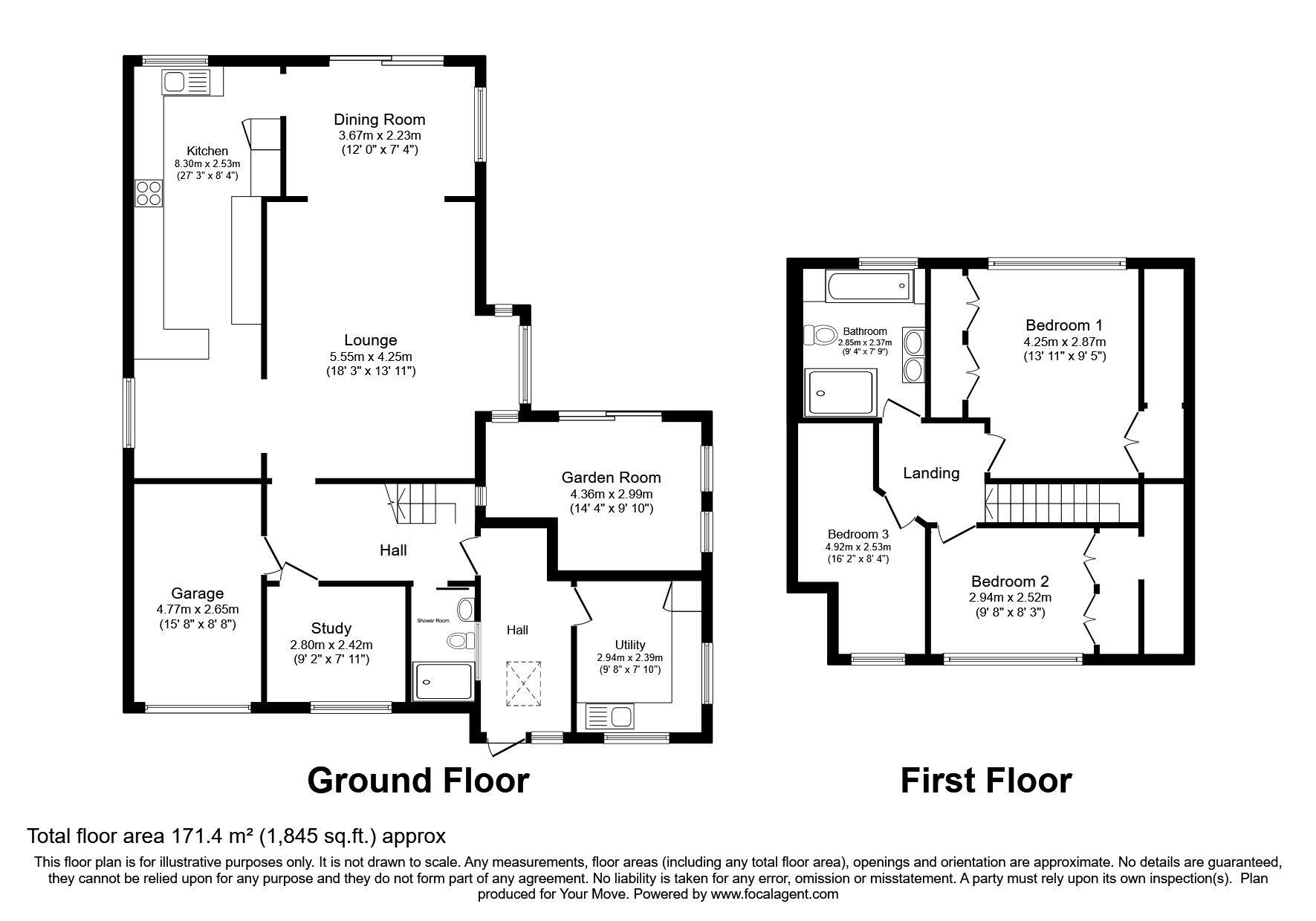 Floorplan of 3 bedroom Detached House for sale, Manor View, Springcroft, Hartley, DA3