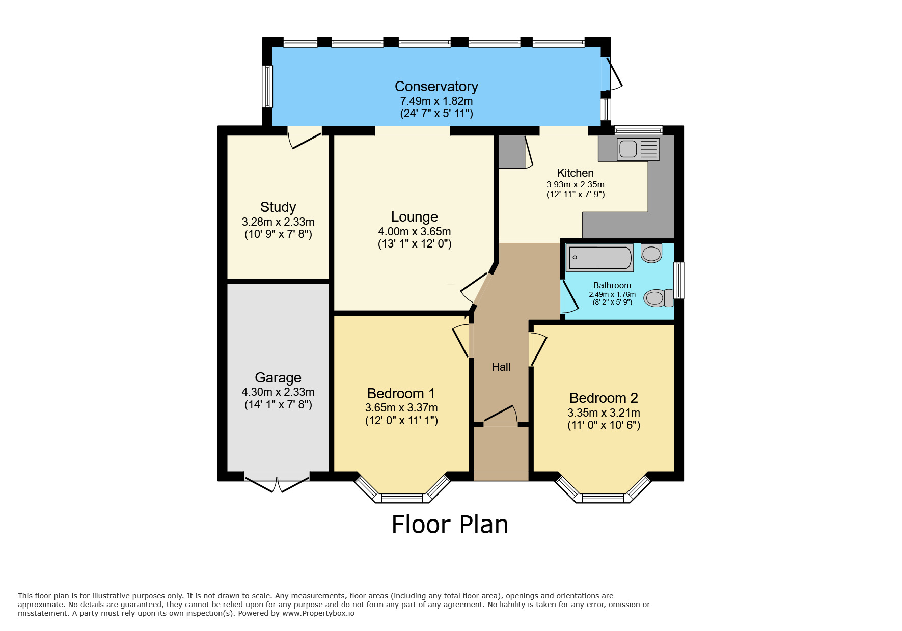 Floorplan of 2 bedroom Detached Bungalow to rent, Fairby Lane, Hartley, Longfield, DA3