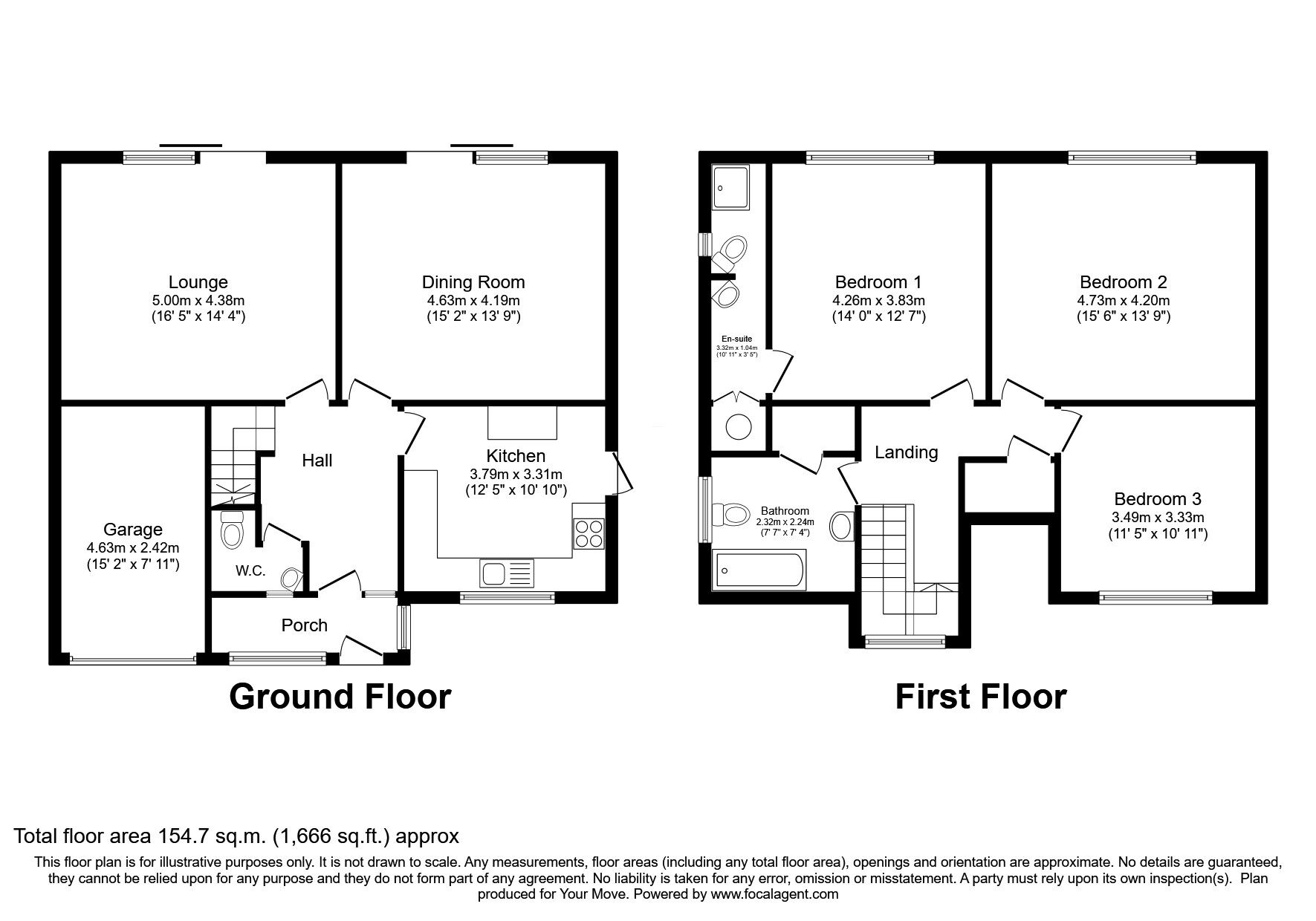 Floorplan of 3 bedroom Detached House for sale, Ash Road, Hartley, Kent, DA3