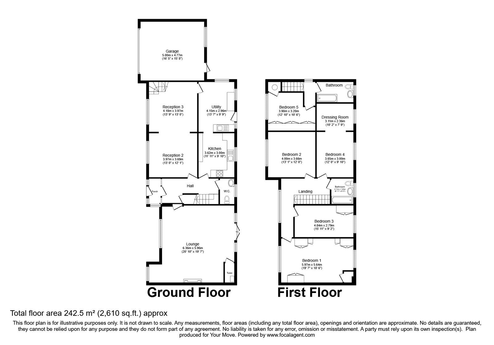 Floorplan of 5 bedroom Detached House for sale, Round Ash Way, Hartley, Kent, DA3