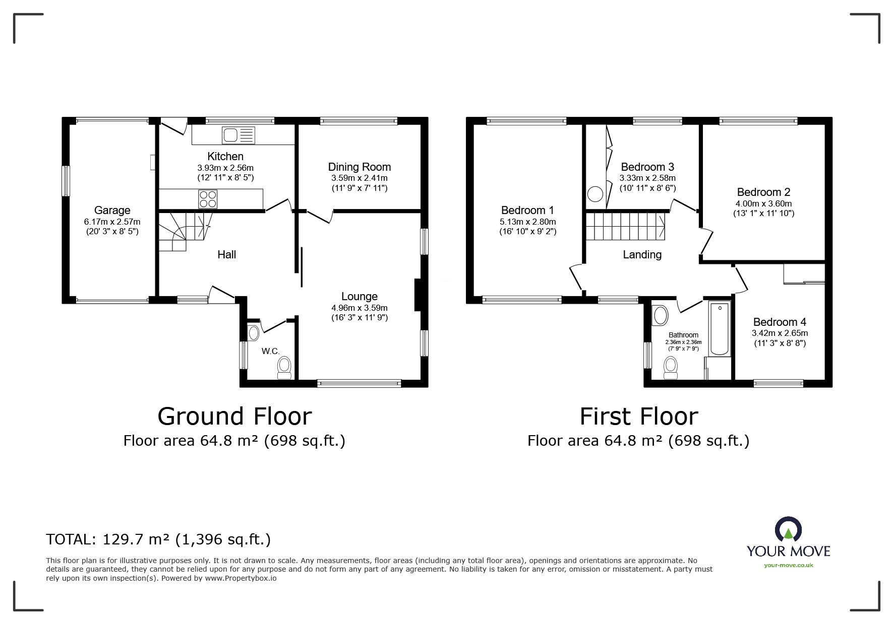 Floorplan of 4 bedroom Detached House for sale, Lapwings, New Barn, Kent, DA3