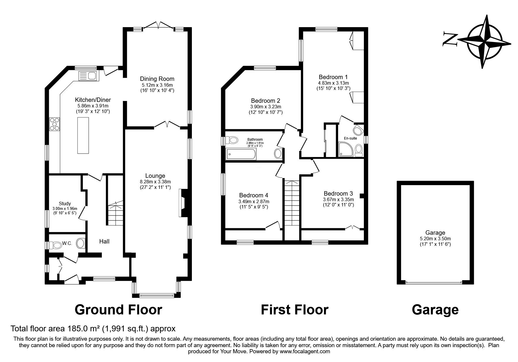 Floorplan of 4 bedroom Detached House for sale, Whitepost Lane, Meopham, Kent, DA13