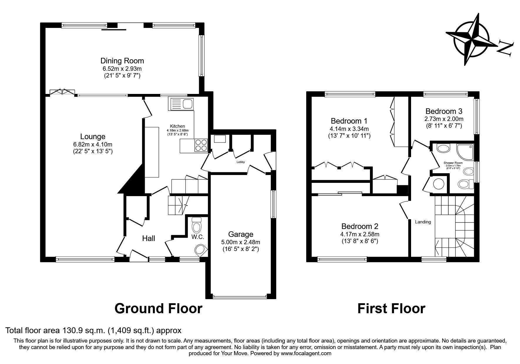 Floorplan of 3 bedroom Semi Detached House for sale, Hartley Road, Longfield, Kent, DA3