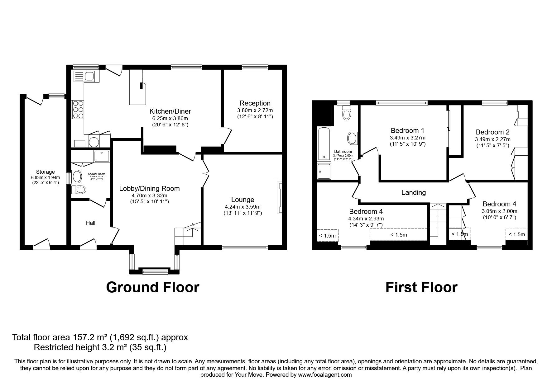 Floorplan of 4 bedroom Detached House for sale, Briars Way, Hartley, Kent, DA3