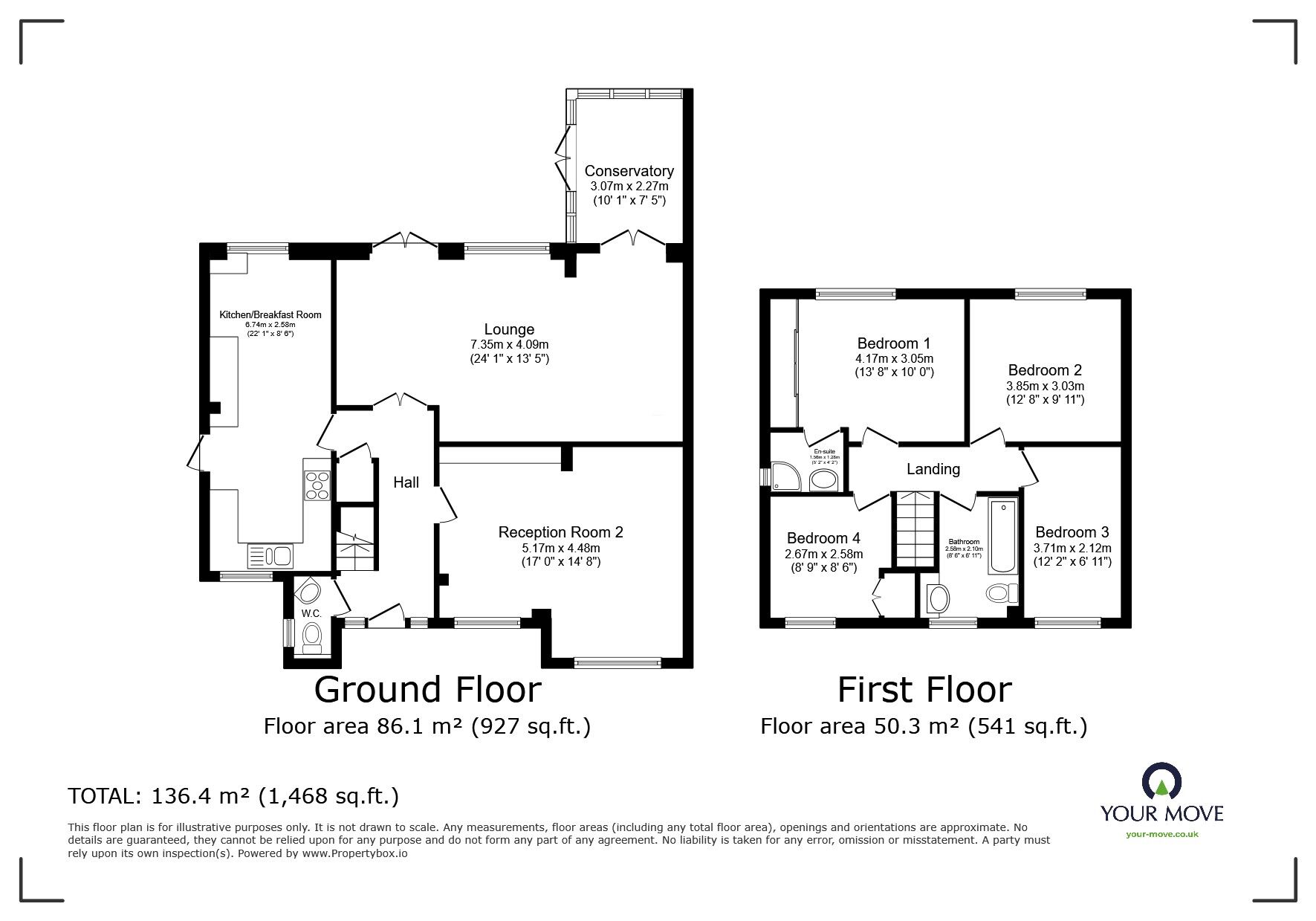 Floorplan of 4 bedroom Detached House for sale, Perran Close, Hartley, Kent, DA3