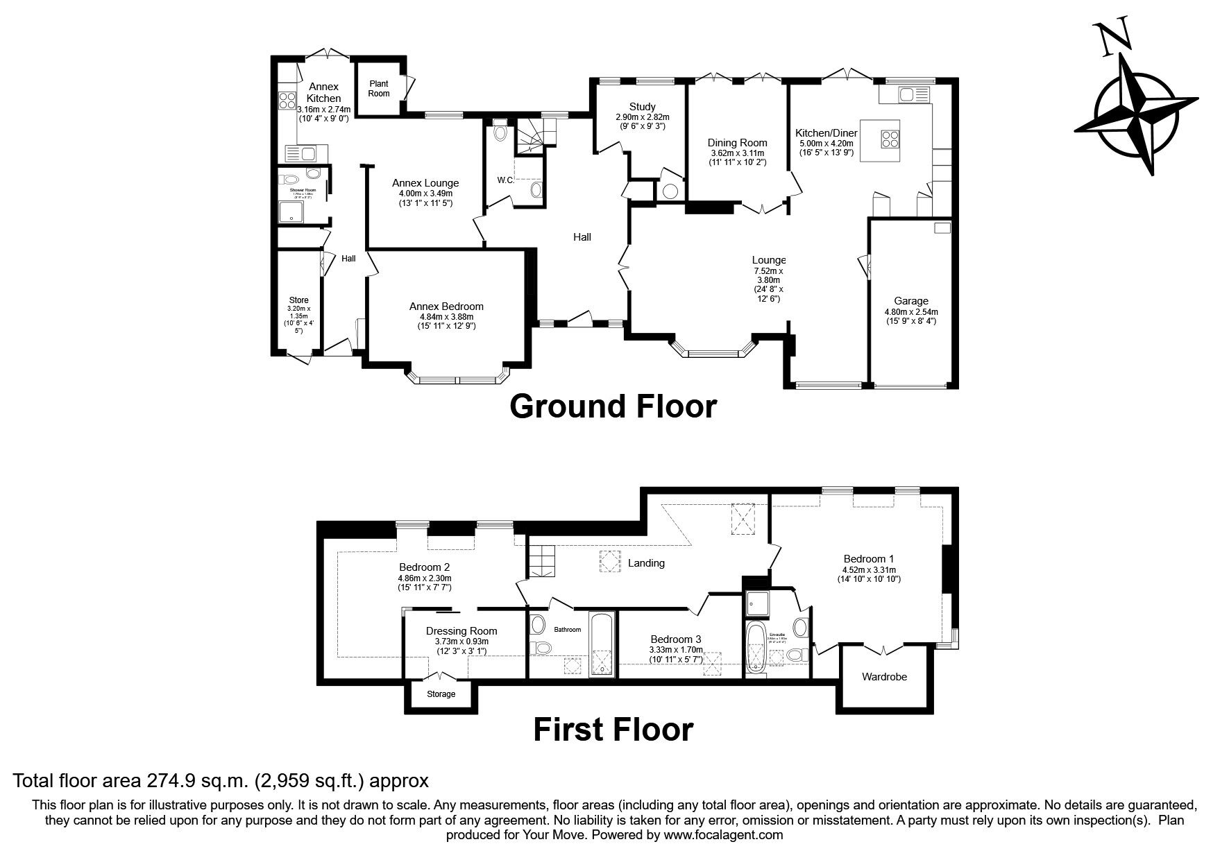 Floorplan of 4 bedroom Detached Bungalow for sale, Kenwood Avenue, New Barn, Kent, DA3