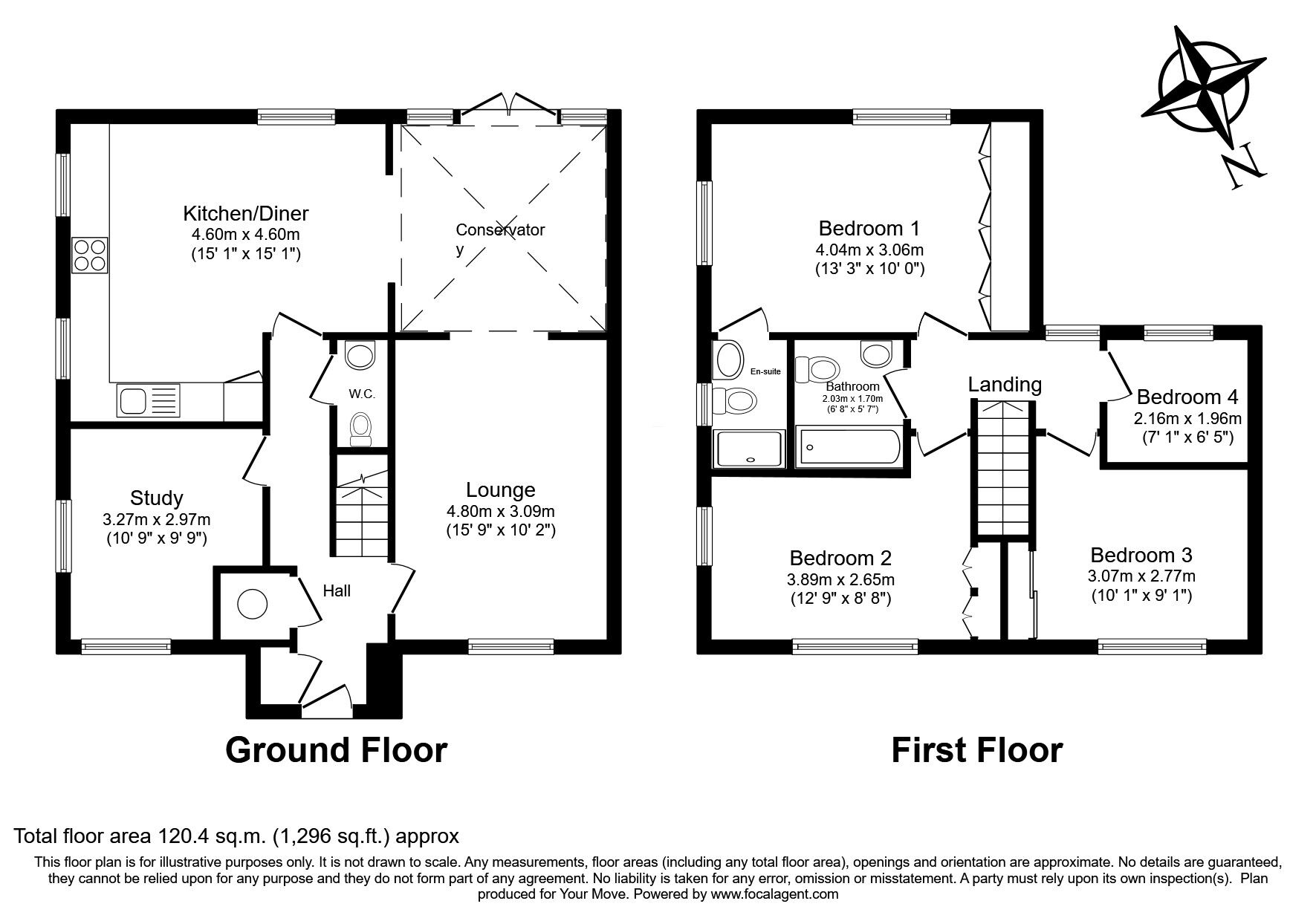 Floorplan of 4 bedroom Detached House for sale, Ightham Close, Longfield, Kent, DA3