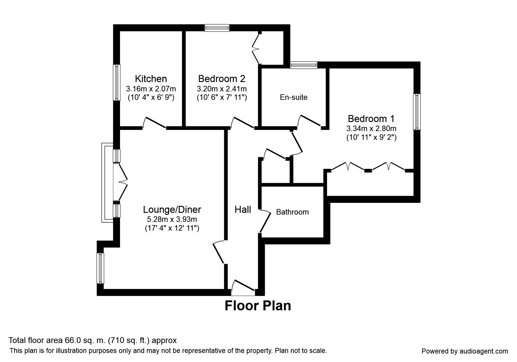 Floorplan of 2 bedroom  Flat to rent, Fennel Close, Maidstone, Kent, ME16