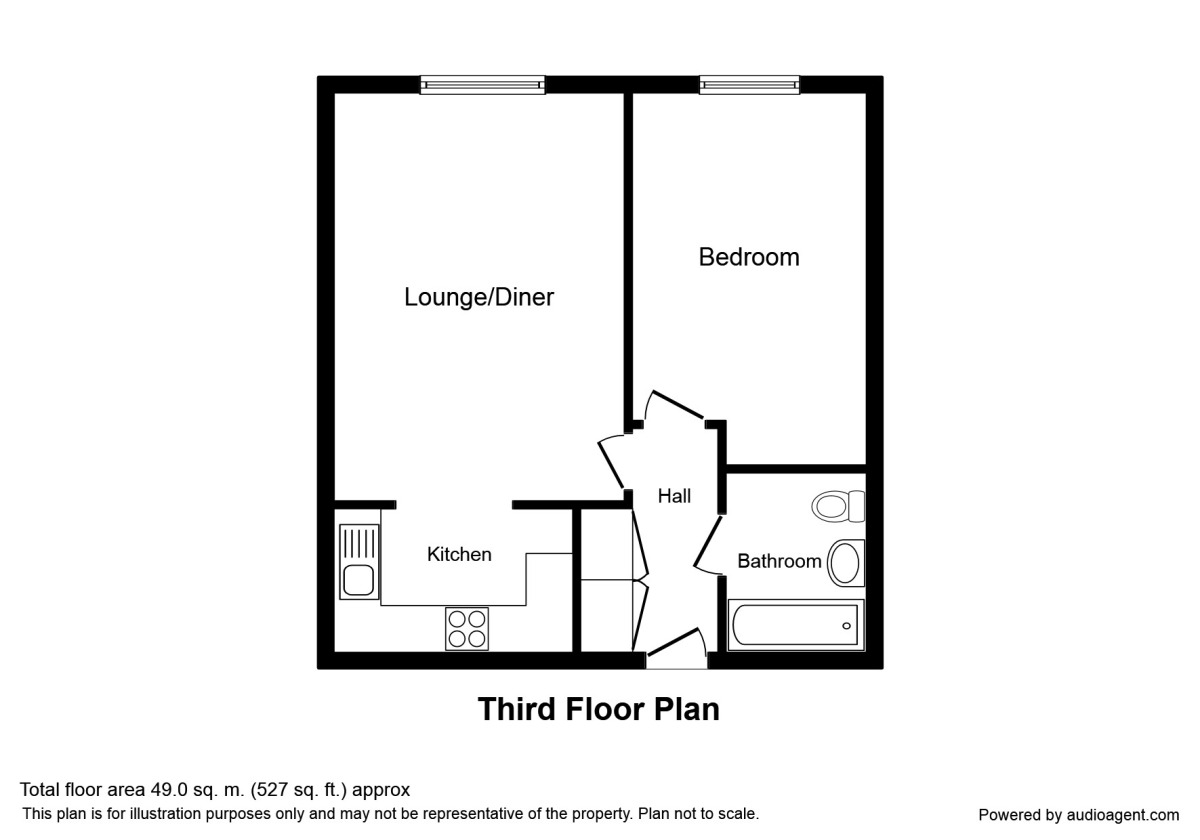 Floorplan of 1 bedroom  Flat to rent, Mckenzie Court, Maidstone, Kent, ME14