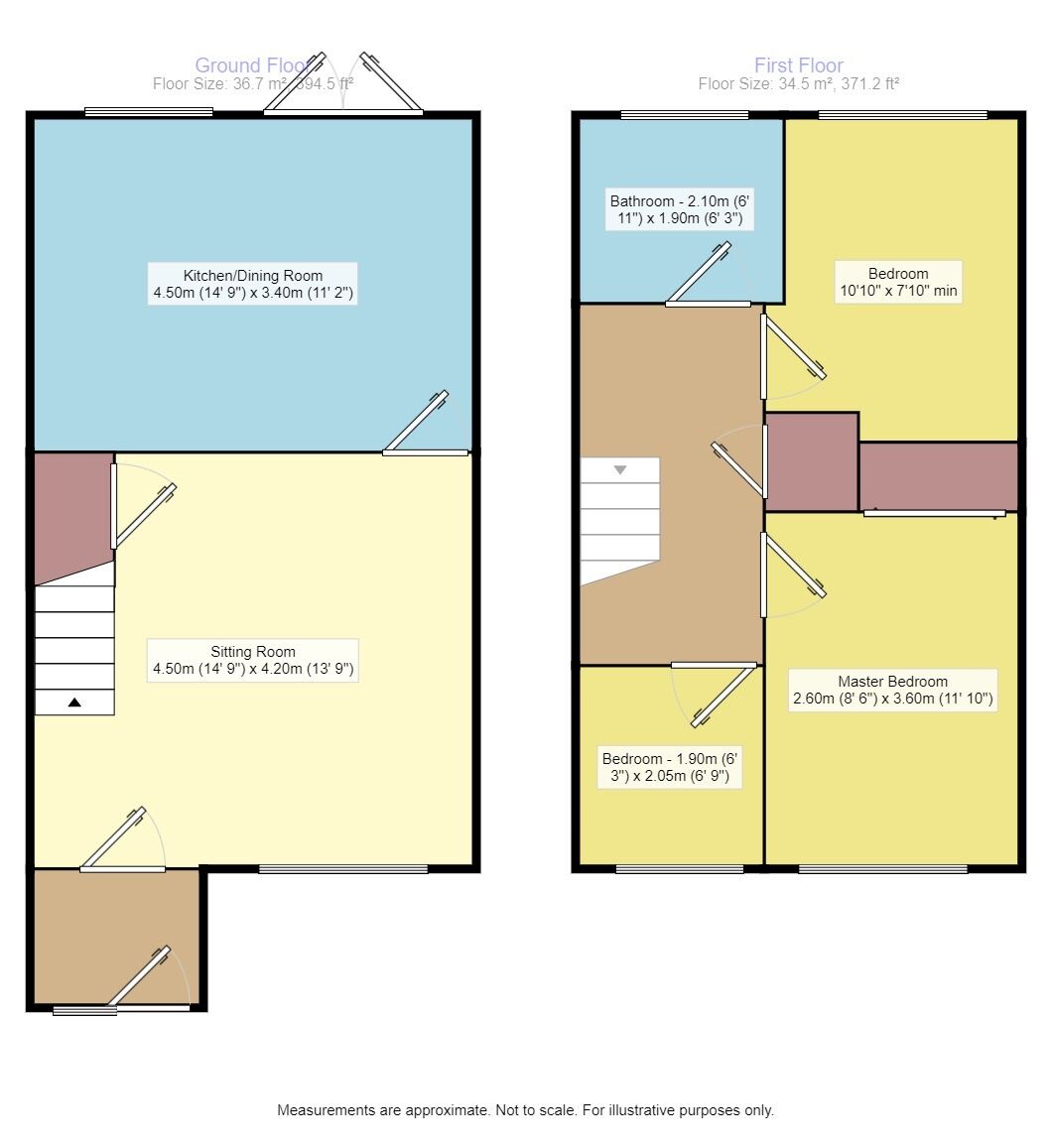 Floorplan of 3 bedroom End Terrace House for sale, Higham Close, Maidstone, Kent, ME15