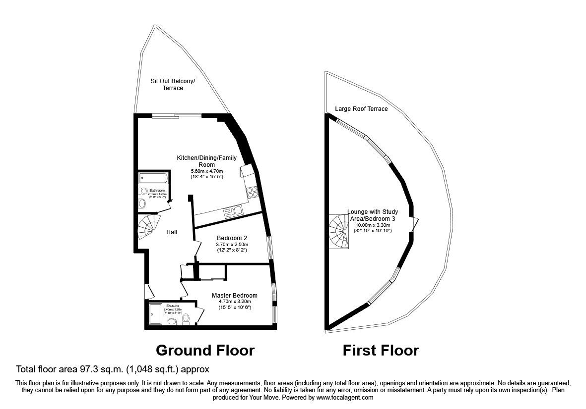 Floorplan of 3 bedroom  Flat for sale, Cornhill Place, Maidstone, Kent, ME15