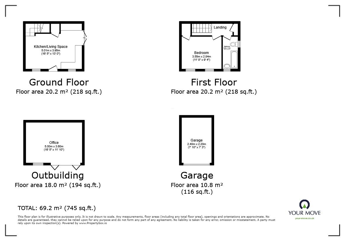 Floorplan of 1 bedroom Semi Detached House for sale, Tom Joyce Close, Snodland, Kent, ME6