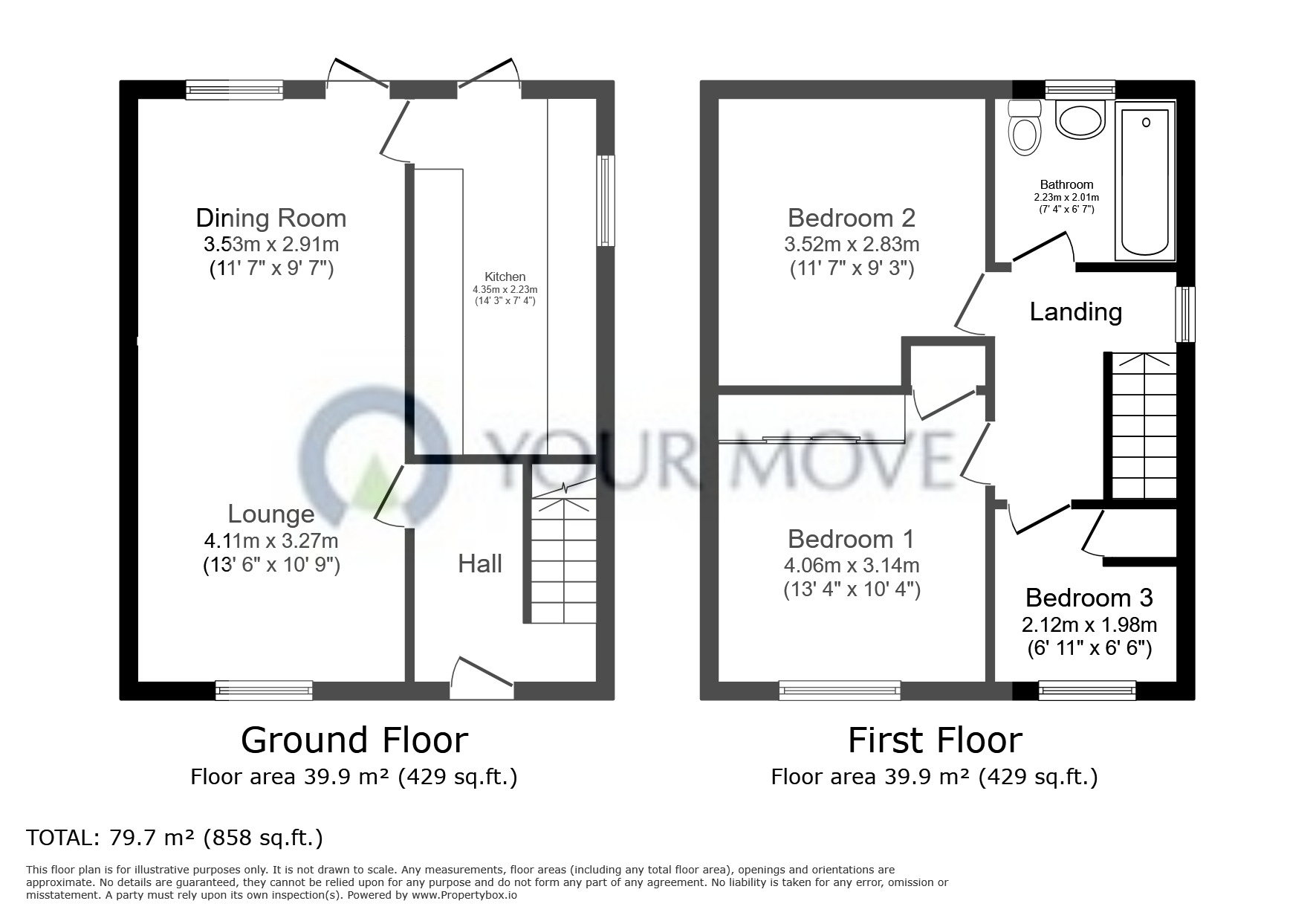 Floorplan of 3 bedroom Semi Detached House for sale, Birling Avenue, Bearsted, Kent, ME14