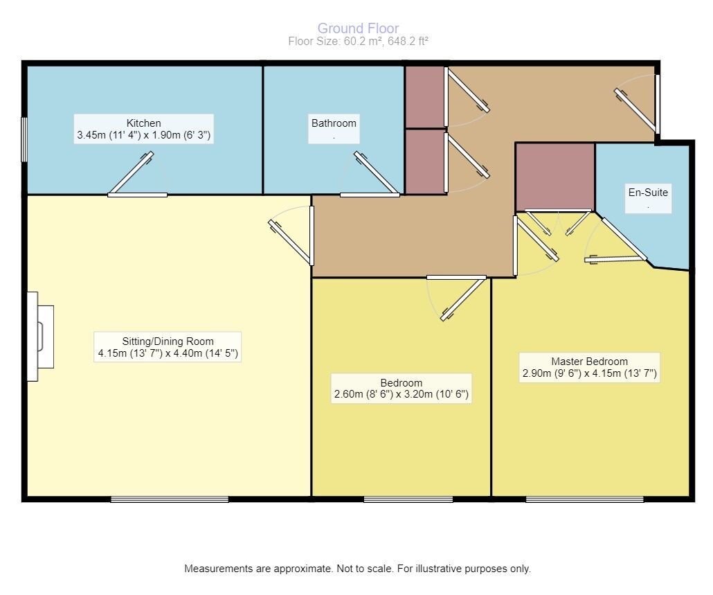 Floorplan of 2 bedroom  Flat for sale, Lindisfarne Gardens, Maidstone, Kent, ME16