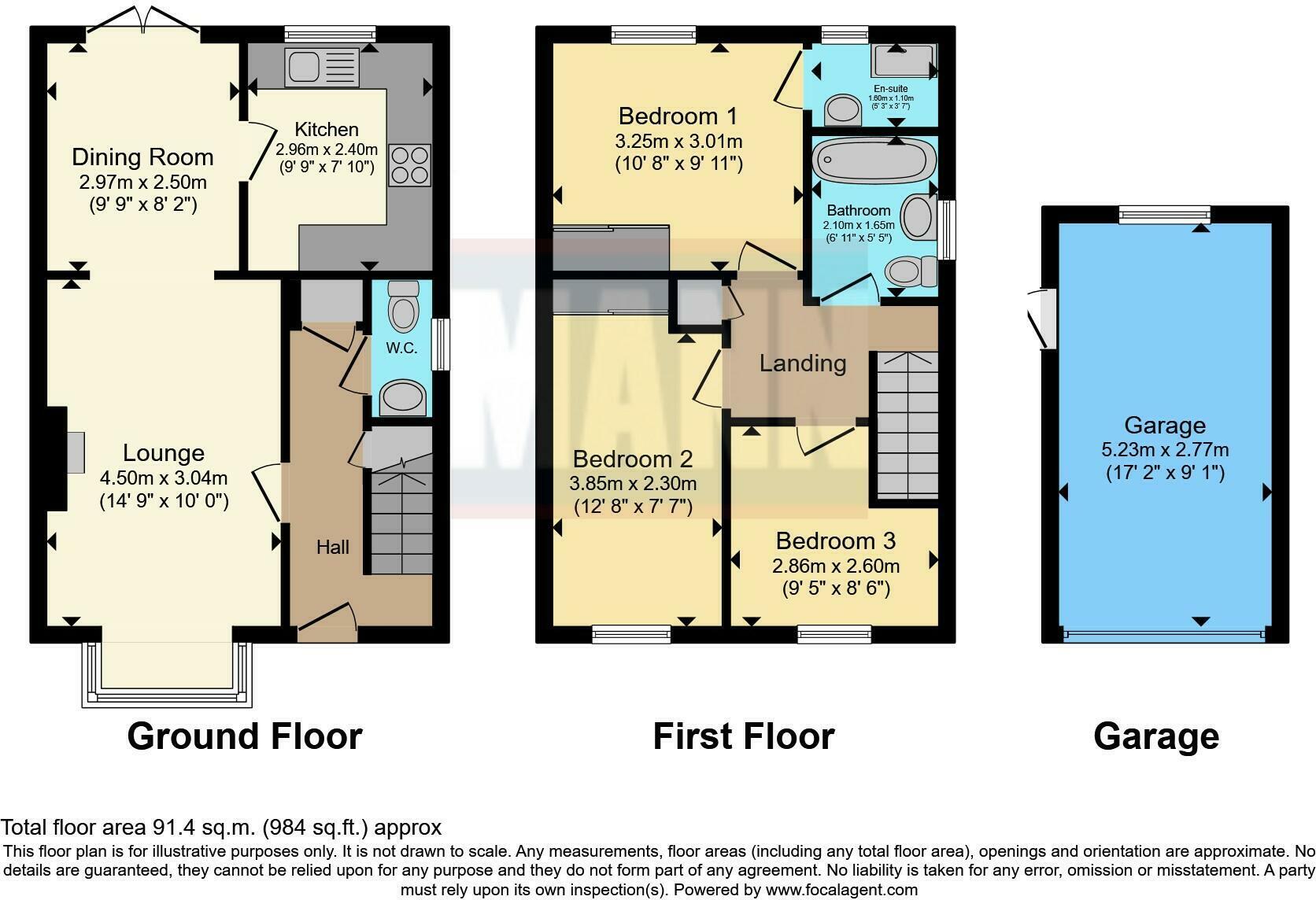 Floorplan of 3 bedroom Detached House for sale, Saddlers Close, Weavering, Kent, ME14