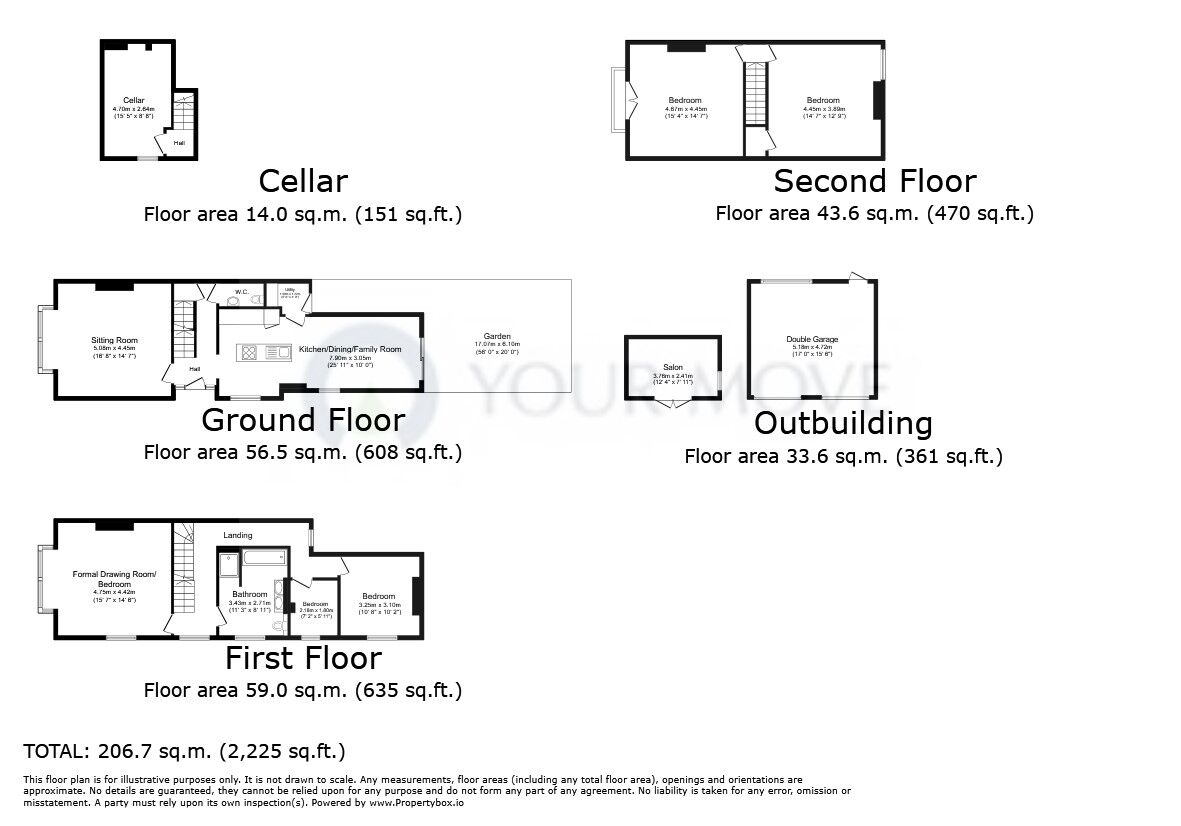 Floorplan of 4 bedroom End Terrace House for sale, Heath Road, Maidstone, Kent, ME16