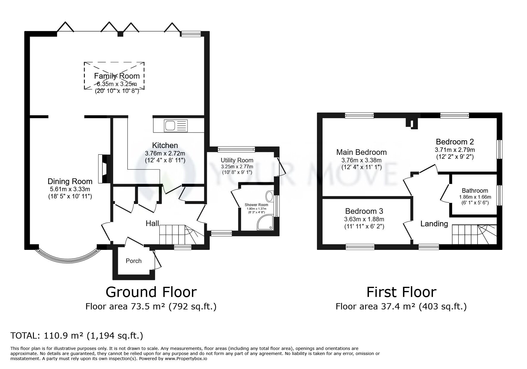 Floorplan of 3 bedroom End Terrace House for sale, Honywood Road, Lenham, Kent, ME17