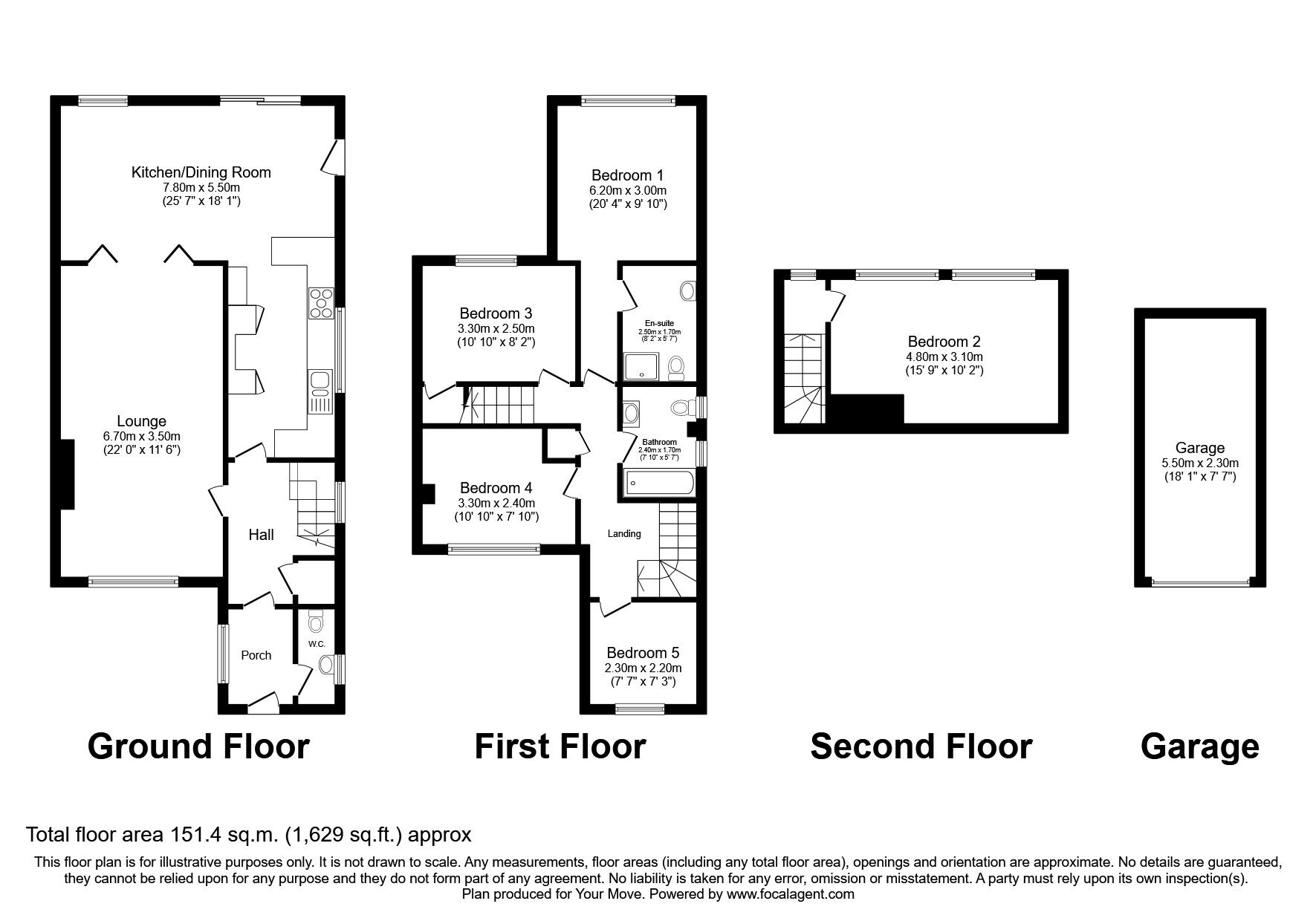 Floorplan of 5 bedroom Semi Detached House for sale, Sycamore Drive, Aylesford, Kent, ME20