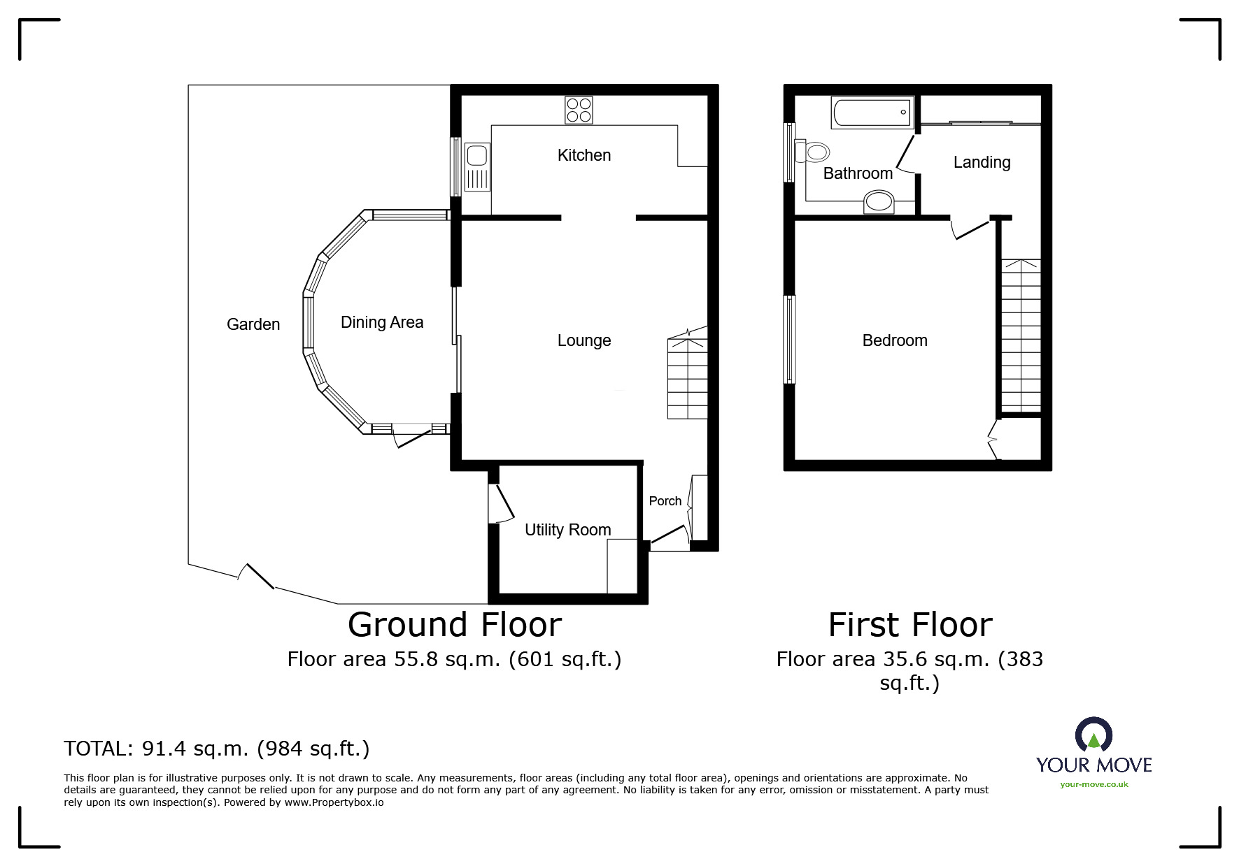 Floorplan of 1 bedroom End Terrace House for sale, Willow Rise, Downswood, Kent, ME15