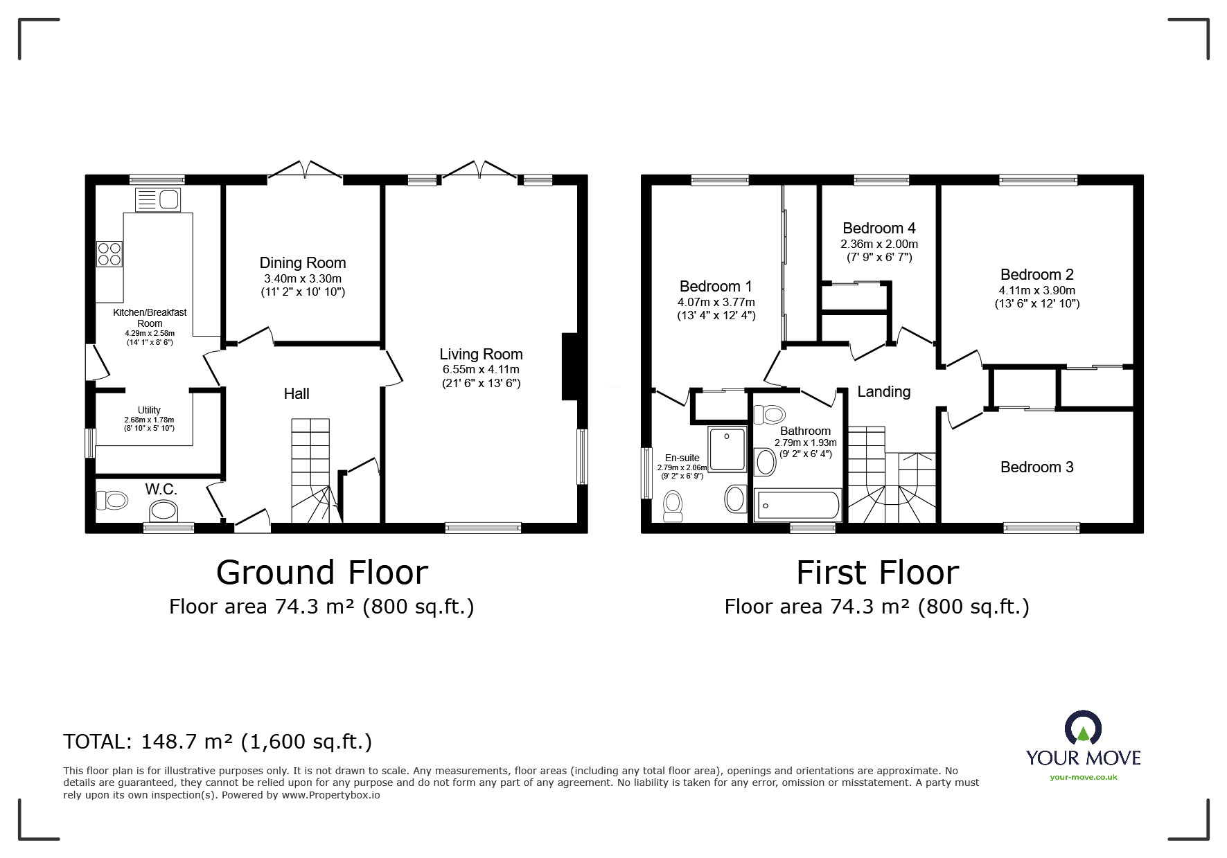 Floorplan of 4 bedroom Detached House for sale, Whitchurch Close, Maidstone, Kent, ME16