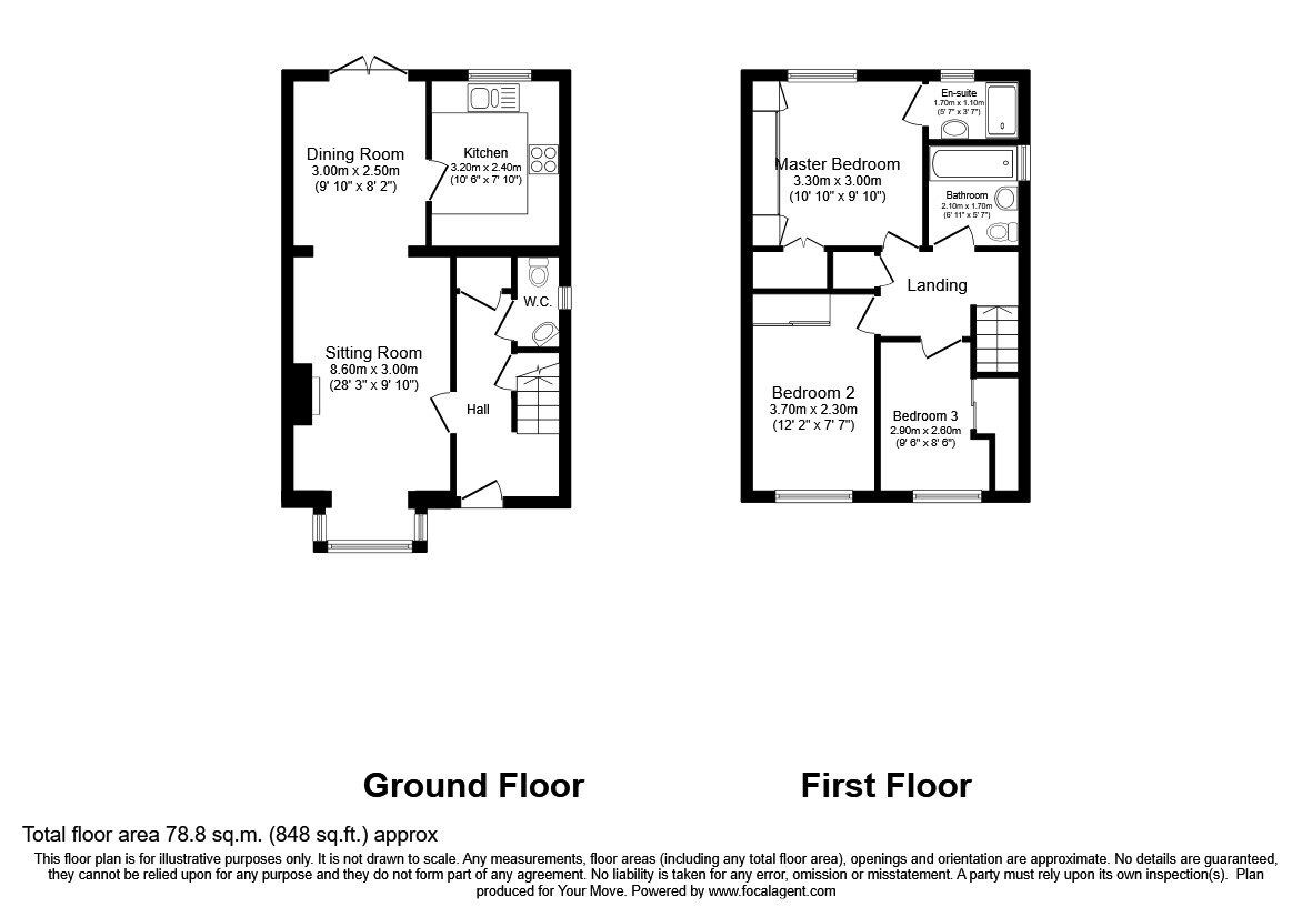 Floorplan of 3 bedroom Semi Detached House for sale, Horseshoe Close, Weavering, Kent, ME14