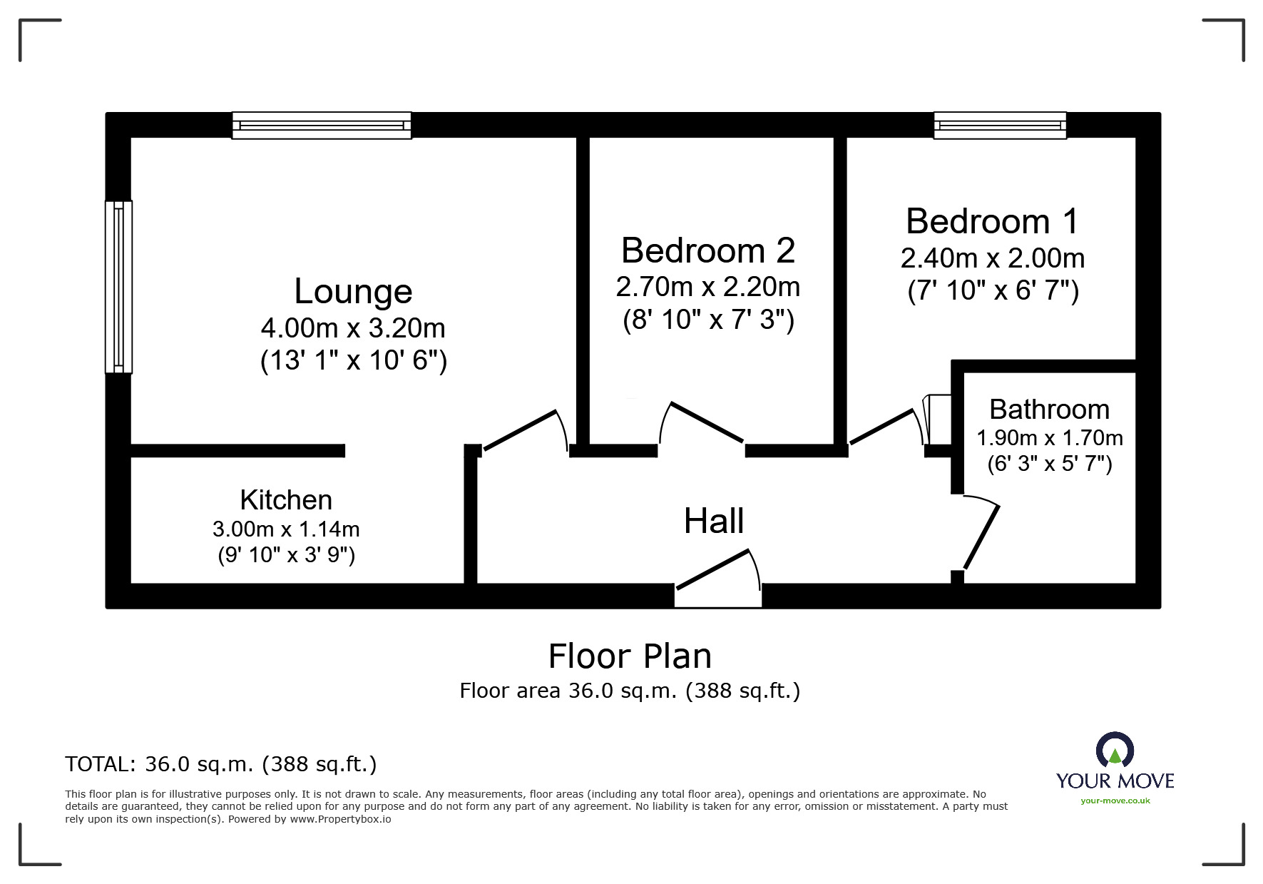 Floorplan of 2 bedroom  Flat for sale, Canning Street, Maidstone, Kent, ME14