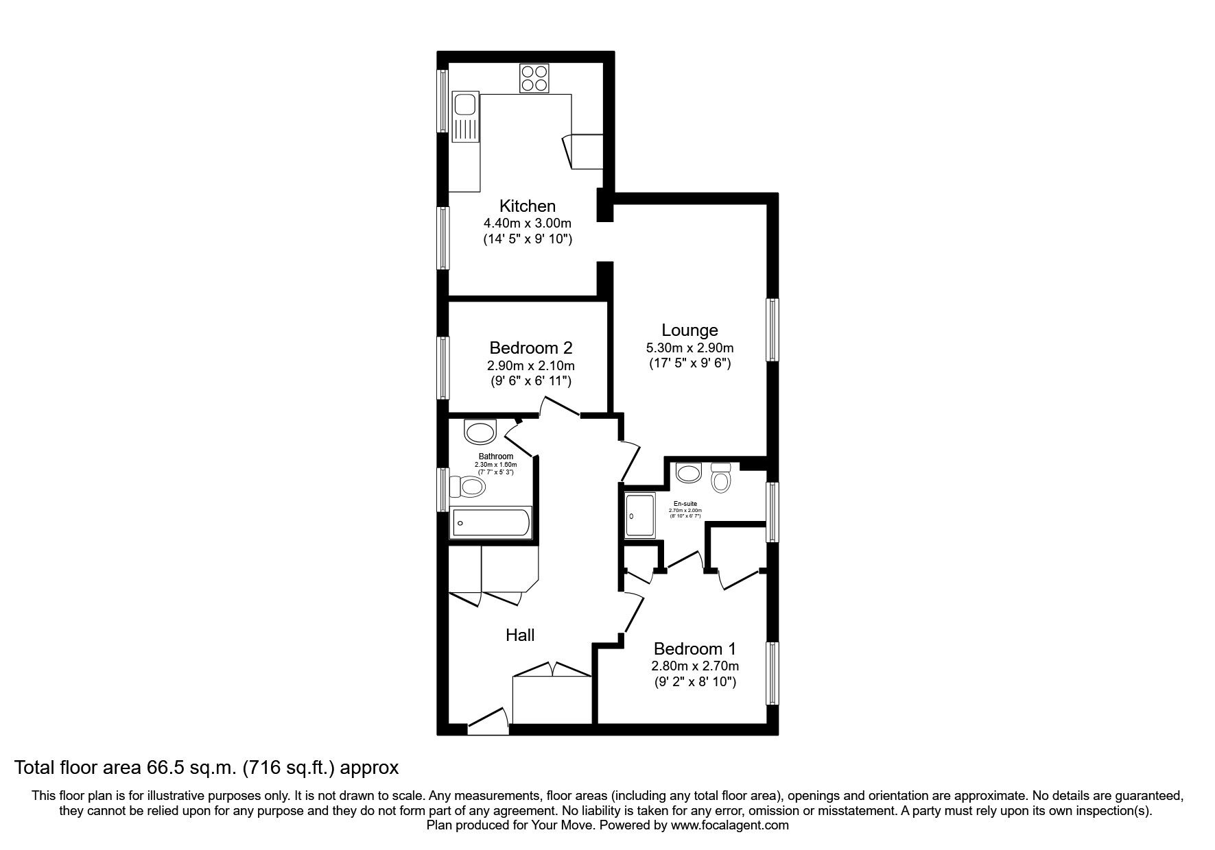 Floorplan of 2 bedroom  Flat for sale, St. Andrews Park, Tarragon Road, Kent, ME16