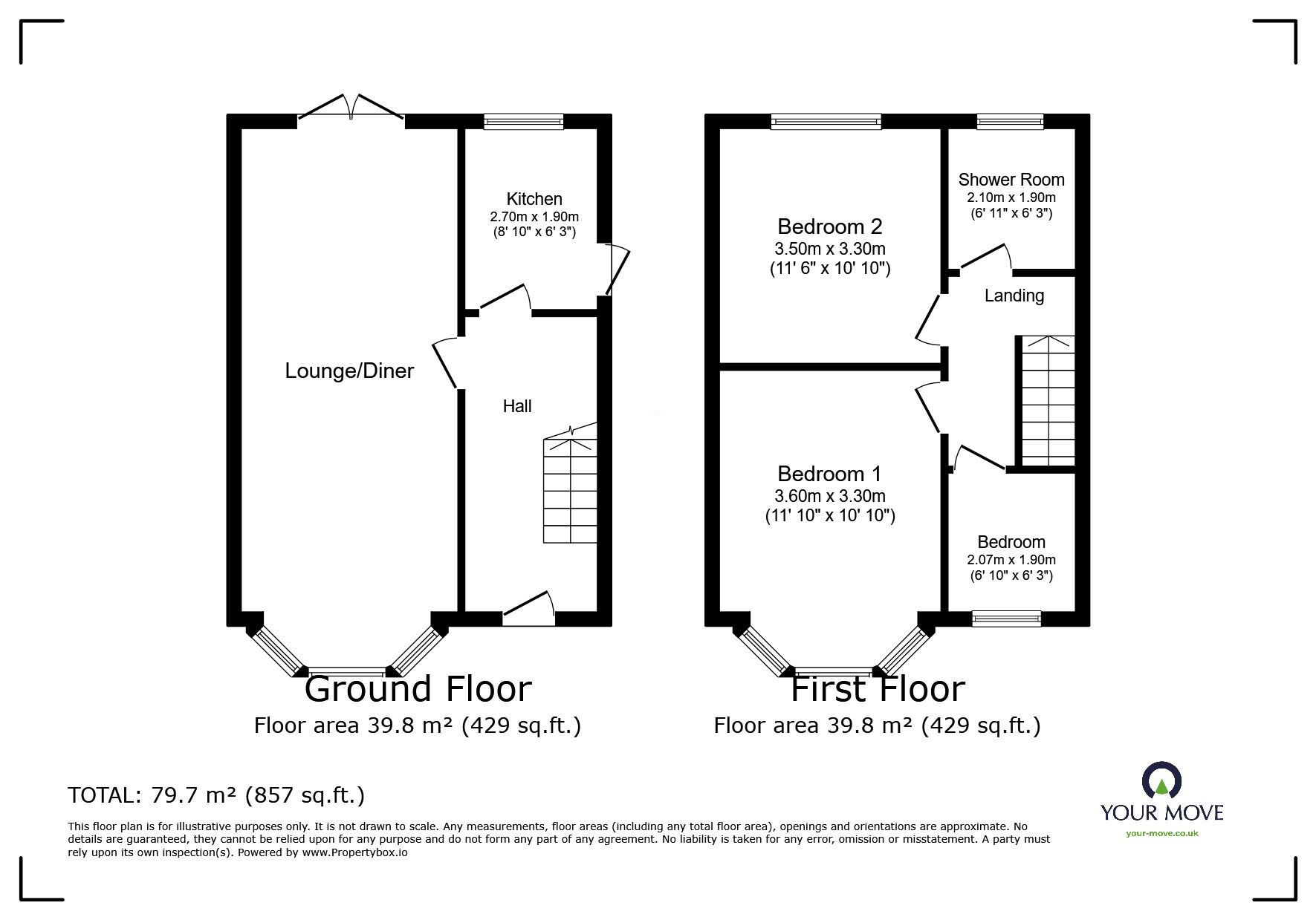 Floorplan of 3 bedroom Semi Detached House for sale, Greenside, Maidstone, Kent, ME15