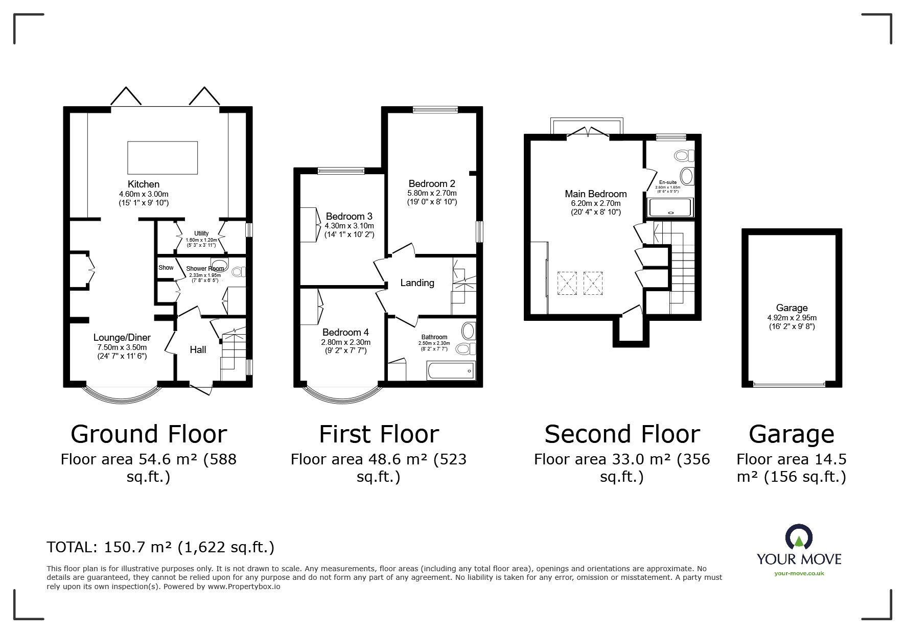 Floorplan of 4 bedroom Semi Detached House for sale, North Street, Barming, Kent, ME16