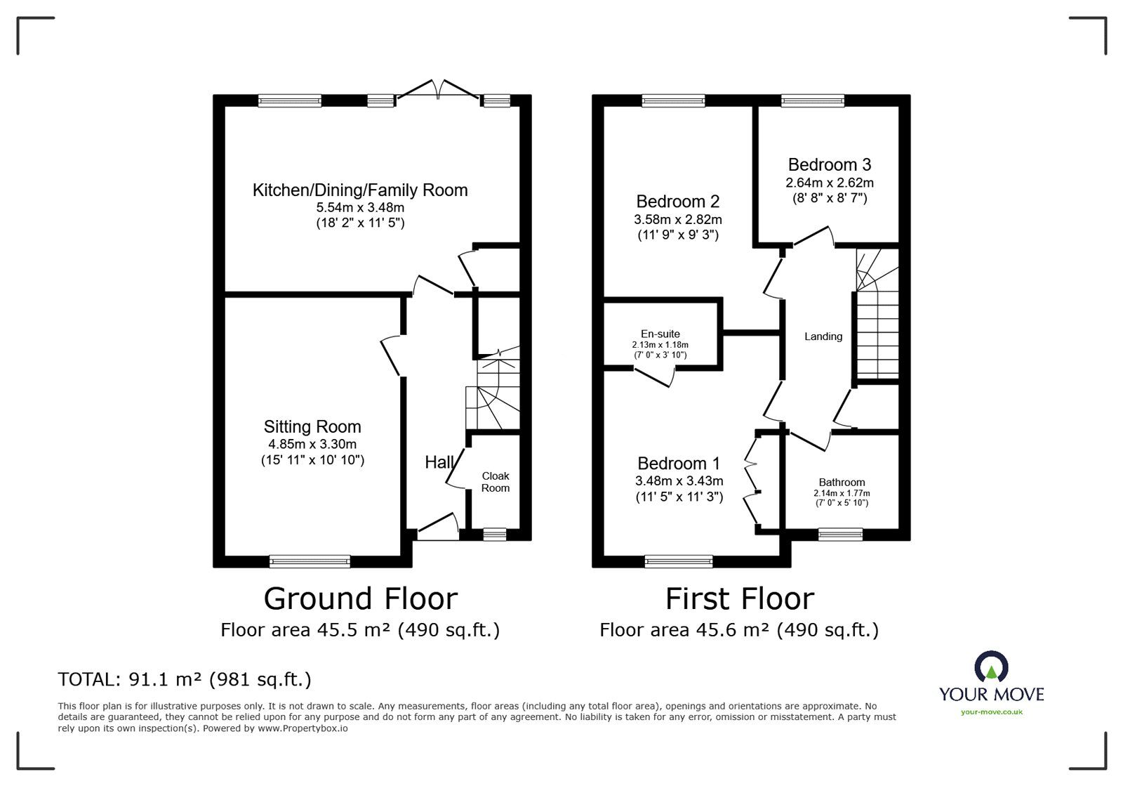 Floorplan of 3 bedroom Semi Detached House for sale, Cosford Road, Maidstone, Kent, ME15