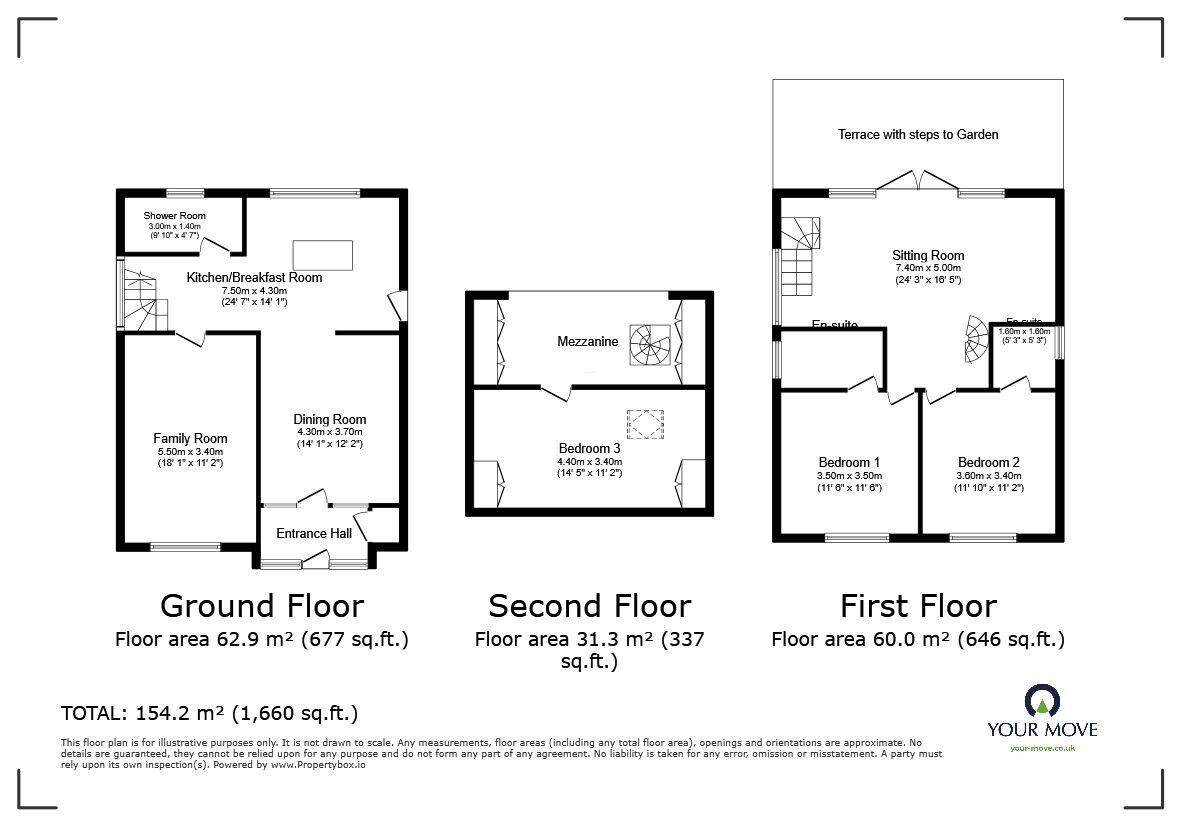 Floorplan of 3 bedroom Detached House for sale, Mill Street, East Malling, Kent, ME19