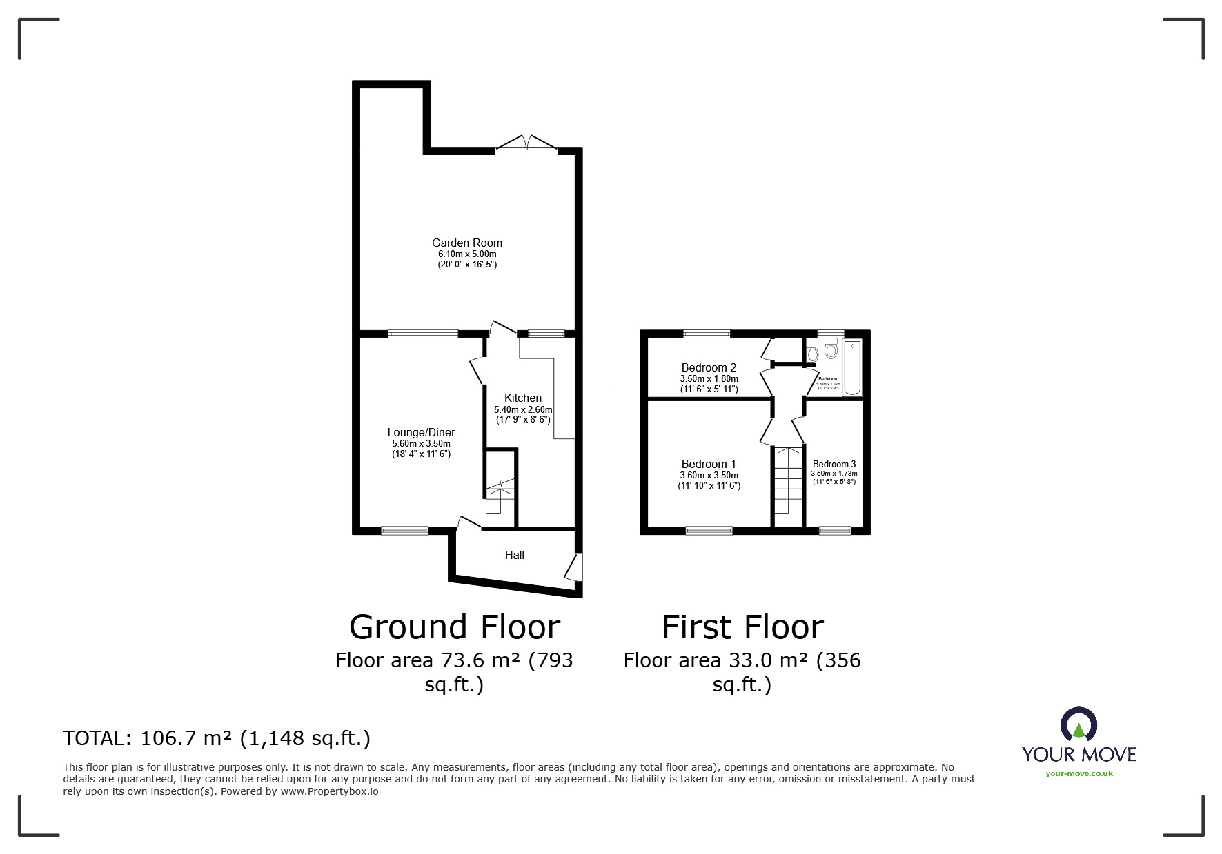 Floorplan of 3 bedroom Mid Terrace House for sale, Lancashire Road, Maidstone, Kent, ME15