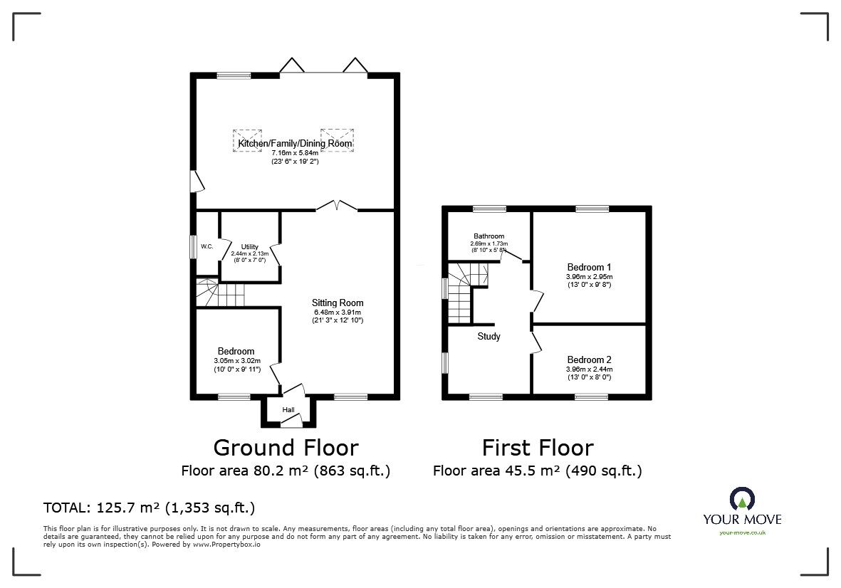 Floorplan of 3 bedroom Detached House for sale, Hockers Lane, Detling, Kent, ME14