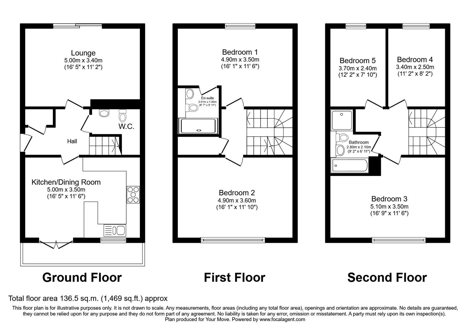 Floorplan of 5 bedroom Detached House to rent, Poynder Drive, Snodland, Kent, ME6