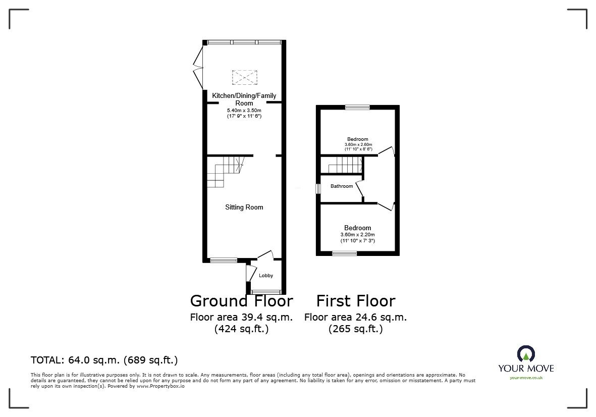 Floorplan of 2 bedroom Semi Detached House for sale, Murrain Drive, Downswood, Kent, ME15