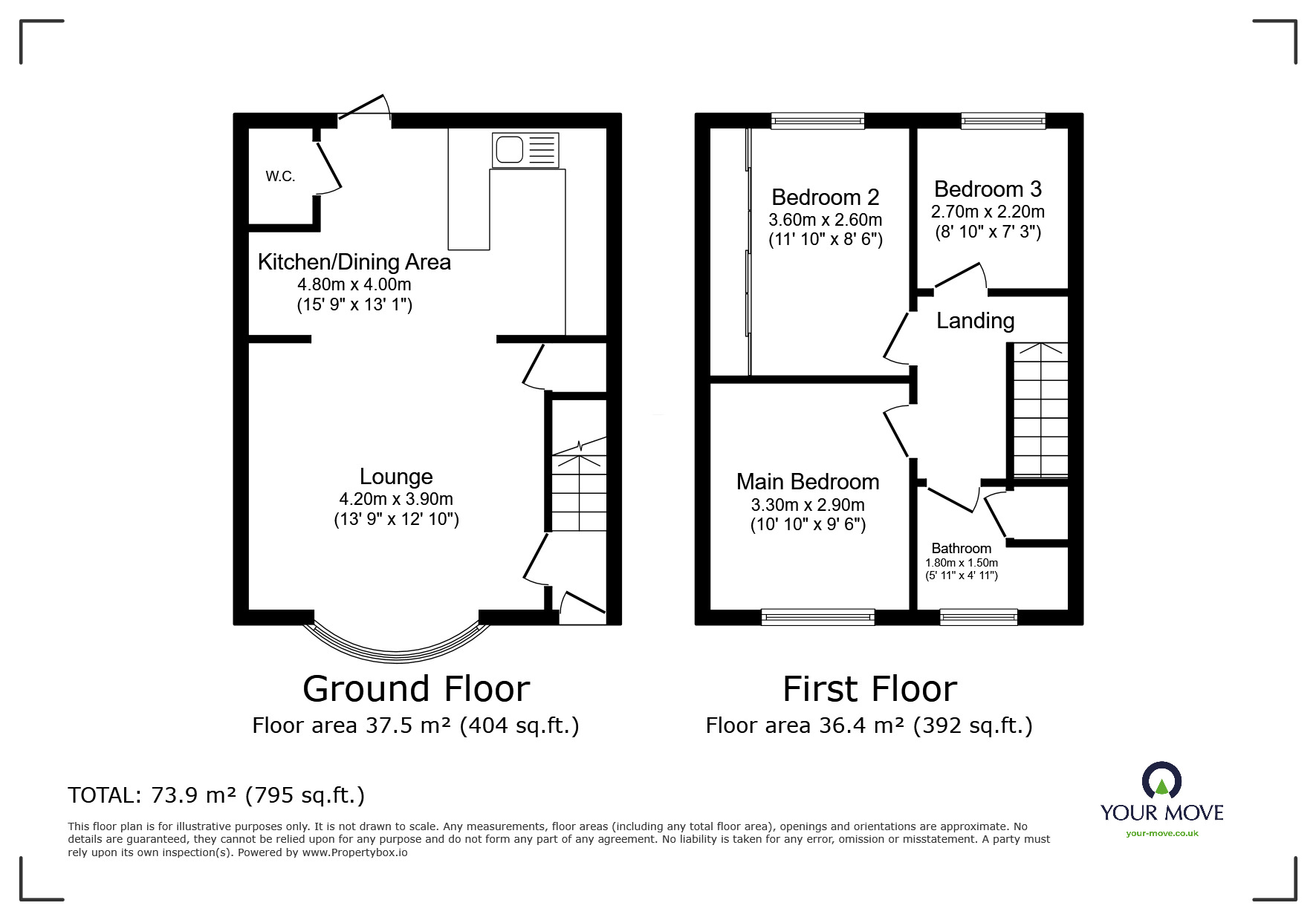 Floorplan of 3 bedroom Mid Terrace House for sale, York Road, Maidstone, Kent, ME15